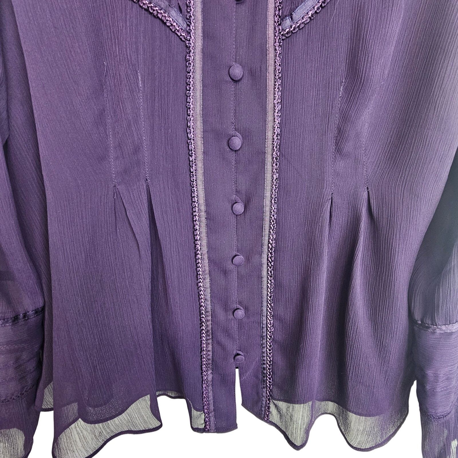 Coldwater Creek Coldwater Creek Womens Whimsigoth Blouse Size M Regency Size M / US 6-8 / IT 42-44 - 3 Thumbnail