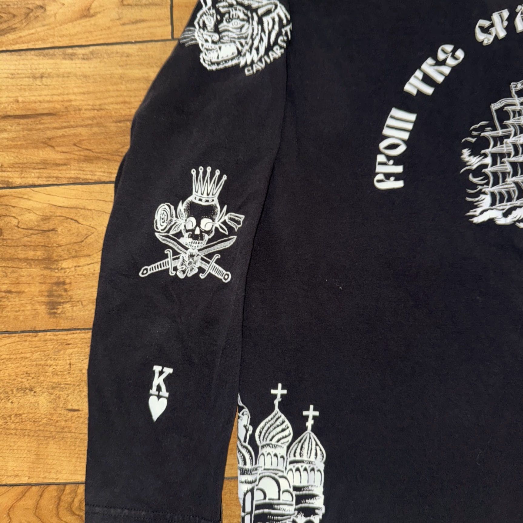 Crooks & Castles VINTAGE Crooks & Castles Cavier Cartel From the Cradle to the Grave Long Sleeve Shirt XL Black Crew Neck Mens Size US XL / EU 56 / 4 - 4 Thumbnail