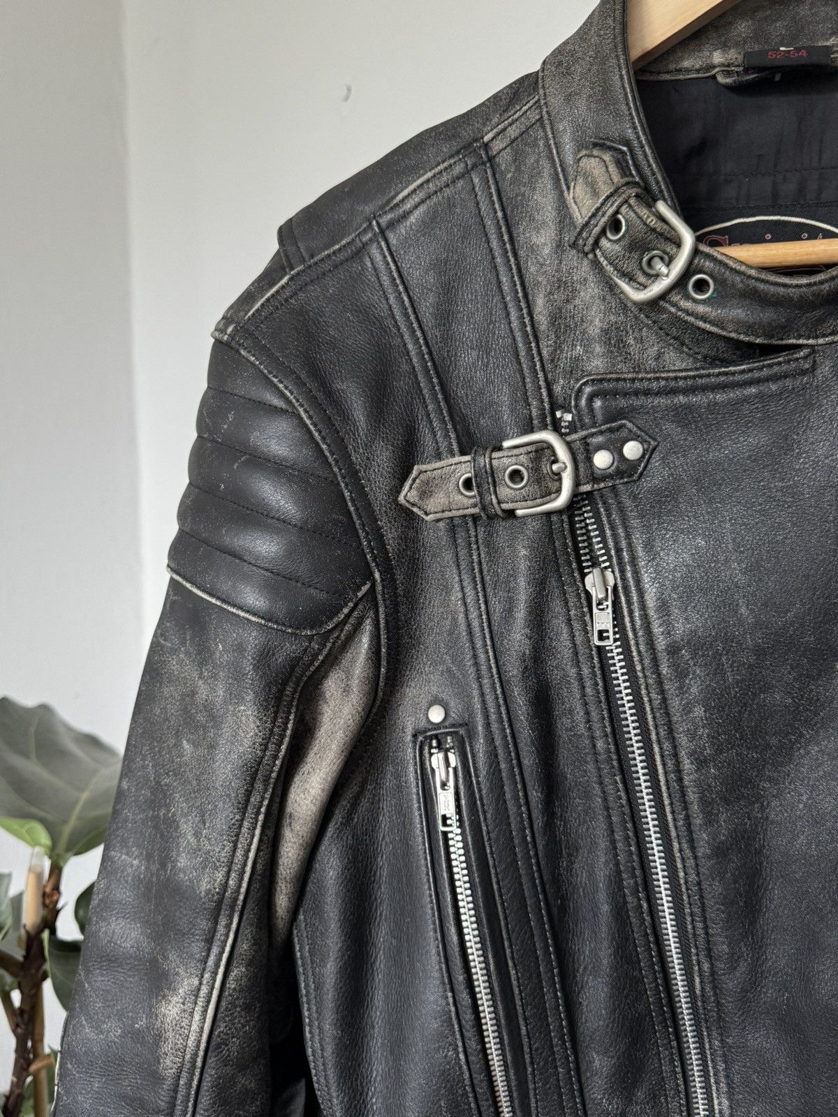 Other Vintage Spirit Motors Leather Jacket Distressed Biker Style Size US L / EU 52-54 / 3 - 3 Thumbnail