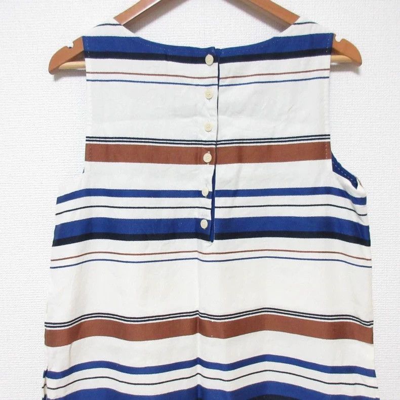 Loro Piana LORO PIANA Blue and white striped linen cotton dress Size M / US 6-8 / IT 42-44 - 4 Thumbnail