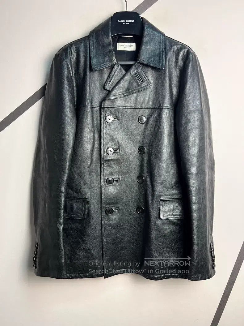 Saint Laurent Paris Saint Laurent Paris Calf Leather Notched Lapel Double Brea Size US M / EU 48-50 / 2 - 1 Thumbnail