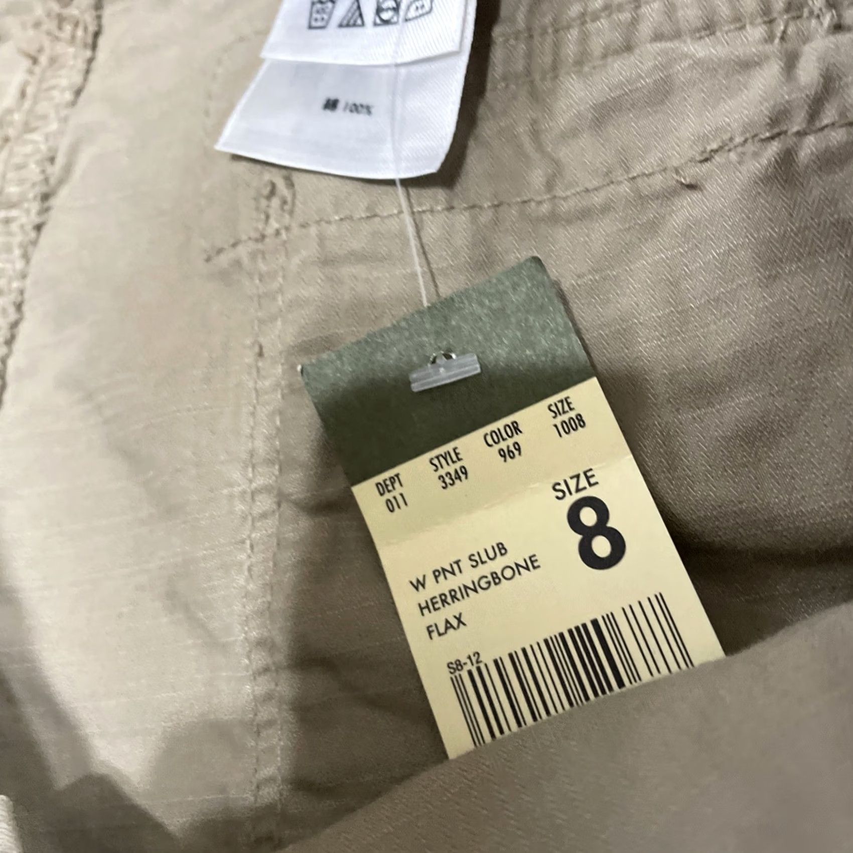 Eddie Bauer VINTAGE Eddie Bauer Cargo Pants Women 8 Straight Khaki Sub Herringbone Flax 3349 NEW Size 30" / US 8 / IT 44 - 6 Thumbnail