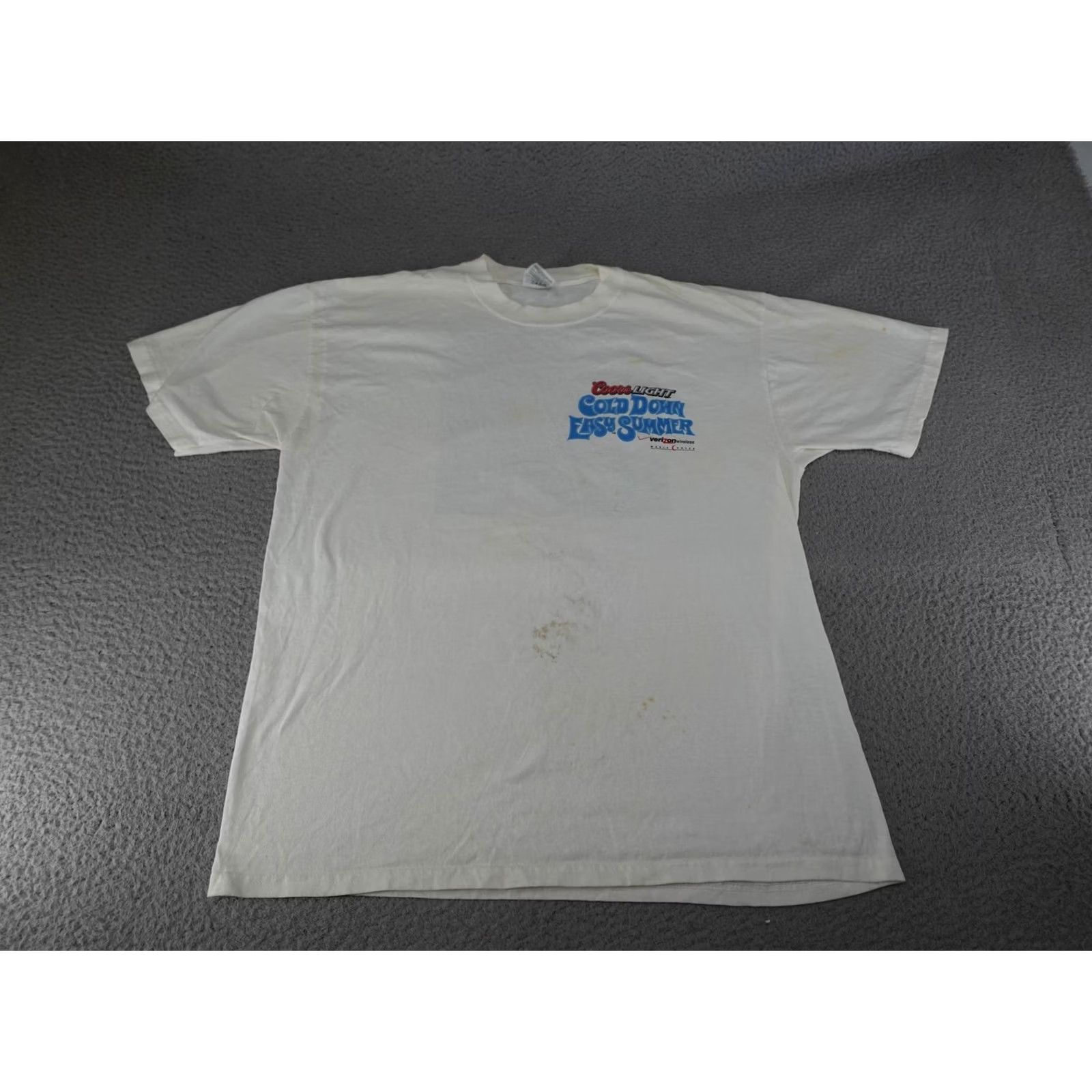 Jerzees VINTAGE Coors Light Shirt Mens XL White Crew Neck Short Sleeve Graphic Print 90s/Promo Beer Concert Mens Size US XL / EU 56 / 4 - 2 Thumbnail