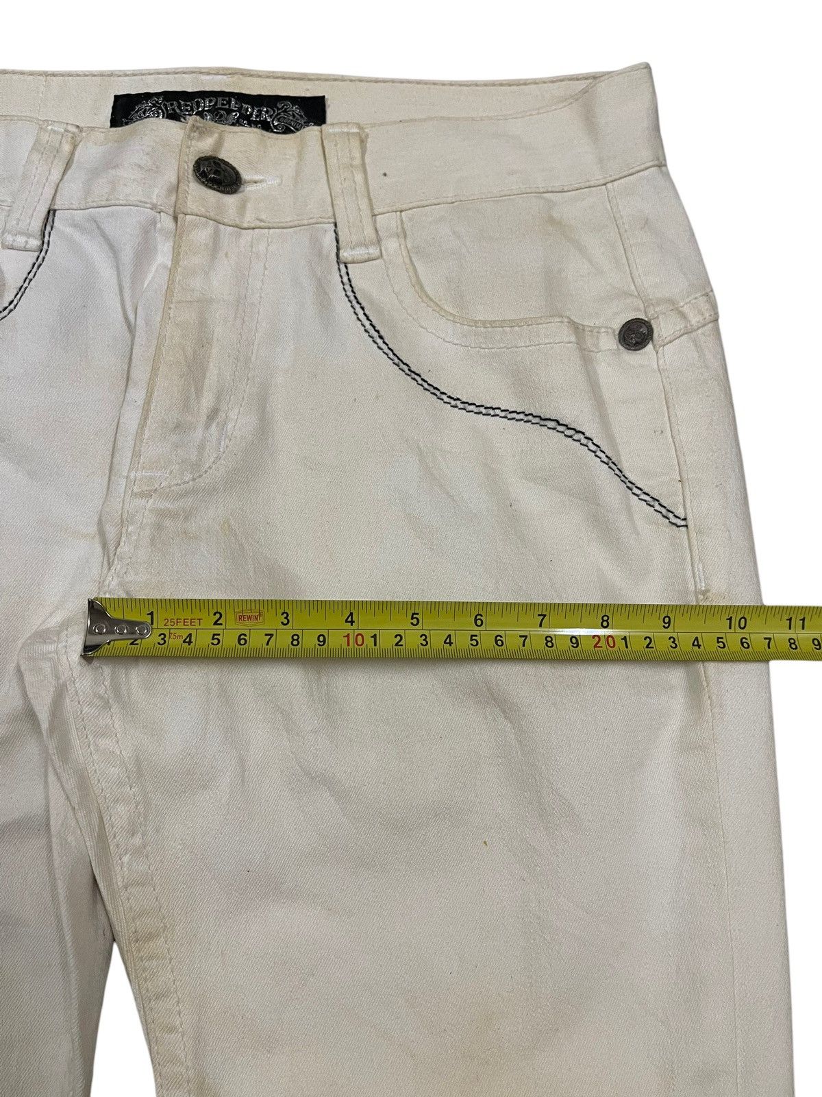 14th Addiction Vintage Japanese Brand Seditionaries Skull Cross Jeans Size US 33 - 14 Thumbnail