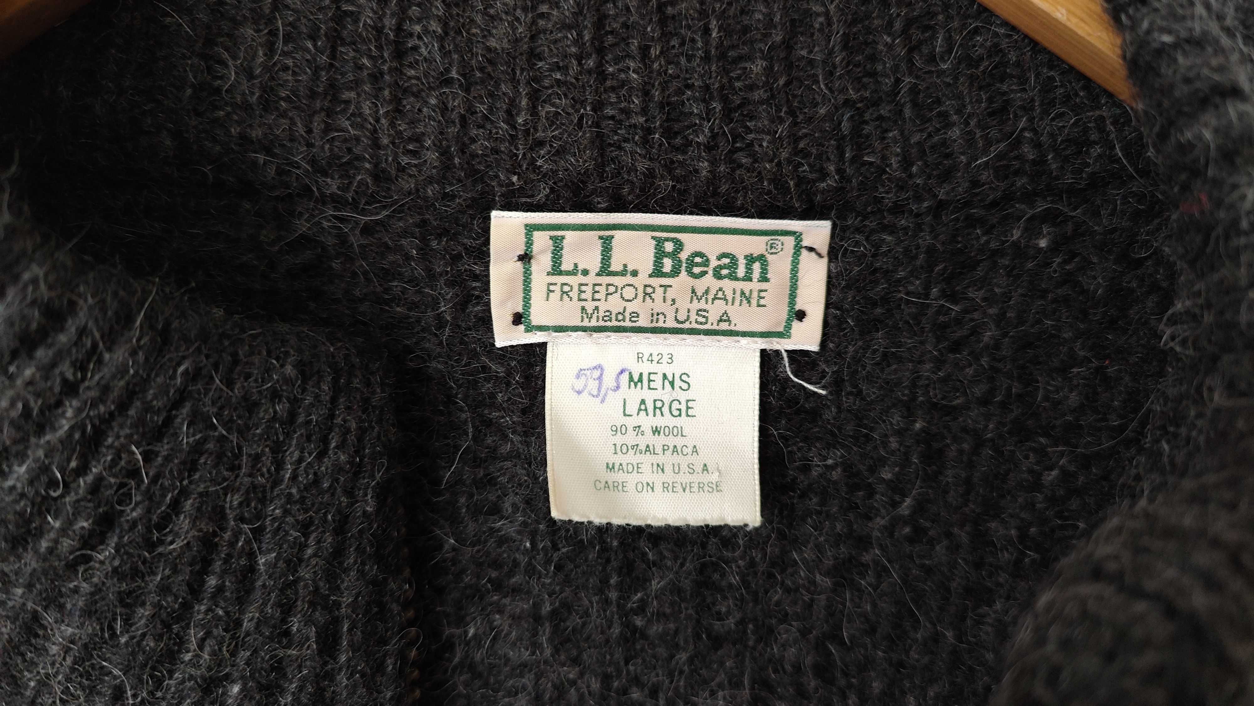 L.L. Bean L.L. Bean LL Bean 80s Vintage Heavy Knitted Wool Zip Sweater Size US L / EU 52-54 / 3 - 3 Thumbnail
