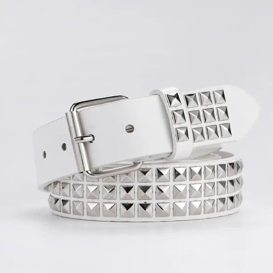 Japanese Brand Pyramid Studded PU Leather Belt Size ONE SIZE - 5 Thumbnail