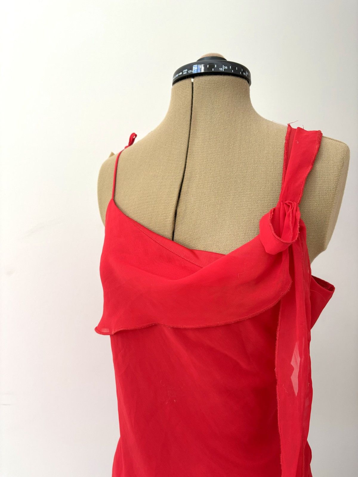 Vintage Red Flowy Dress / Top Size M / US 6-8 / IT 42-44 - 2 Thumbnail