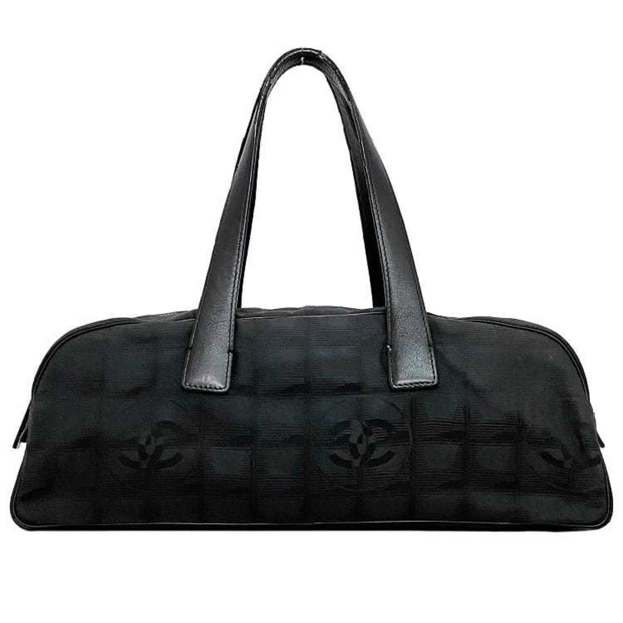image of Chanel Boston Bag Black New A15828 Cocomark Nylon Leather 6Th Chanel Nutra Horizontal Ladies, Women