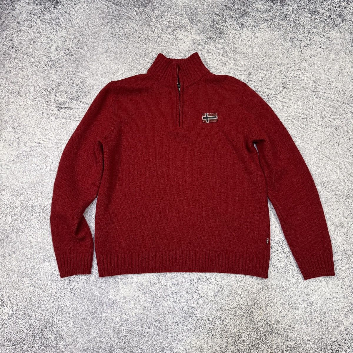 Napapijri Napapijri Wool Blend 1/4 Zip Knit Sweater Red L size Size US L / EU 52-54 / 3 - 1 Thumbnail