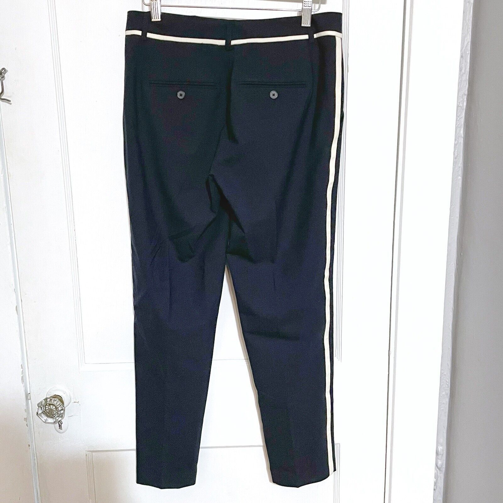 Vince VINCE Navy Tuxedo Side Stripe Dress Pants size 6 Wool Size 29" - 4 Thumbnail