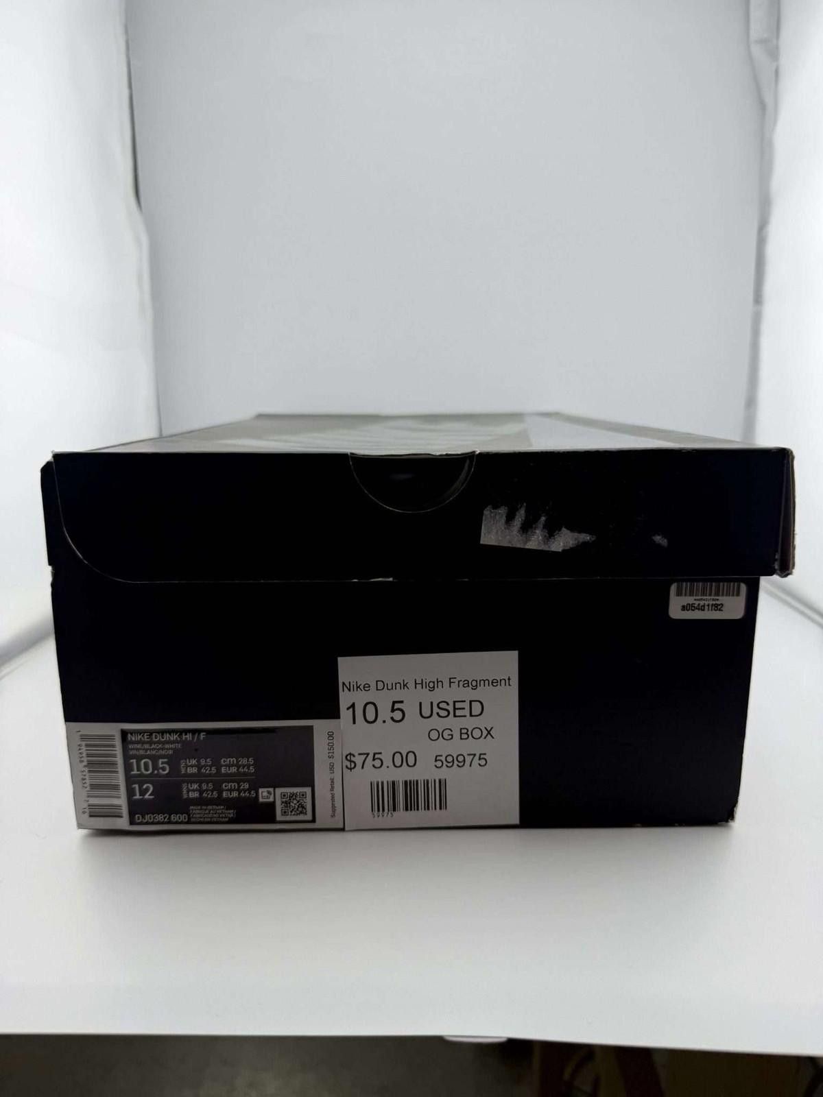 Nike Nike Dunk High Fragment Wine Black White 10.5 Used OG Box Size US 10.5 / EU 43-44 - 8 Thumbnail