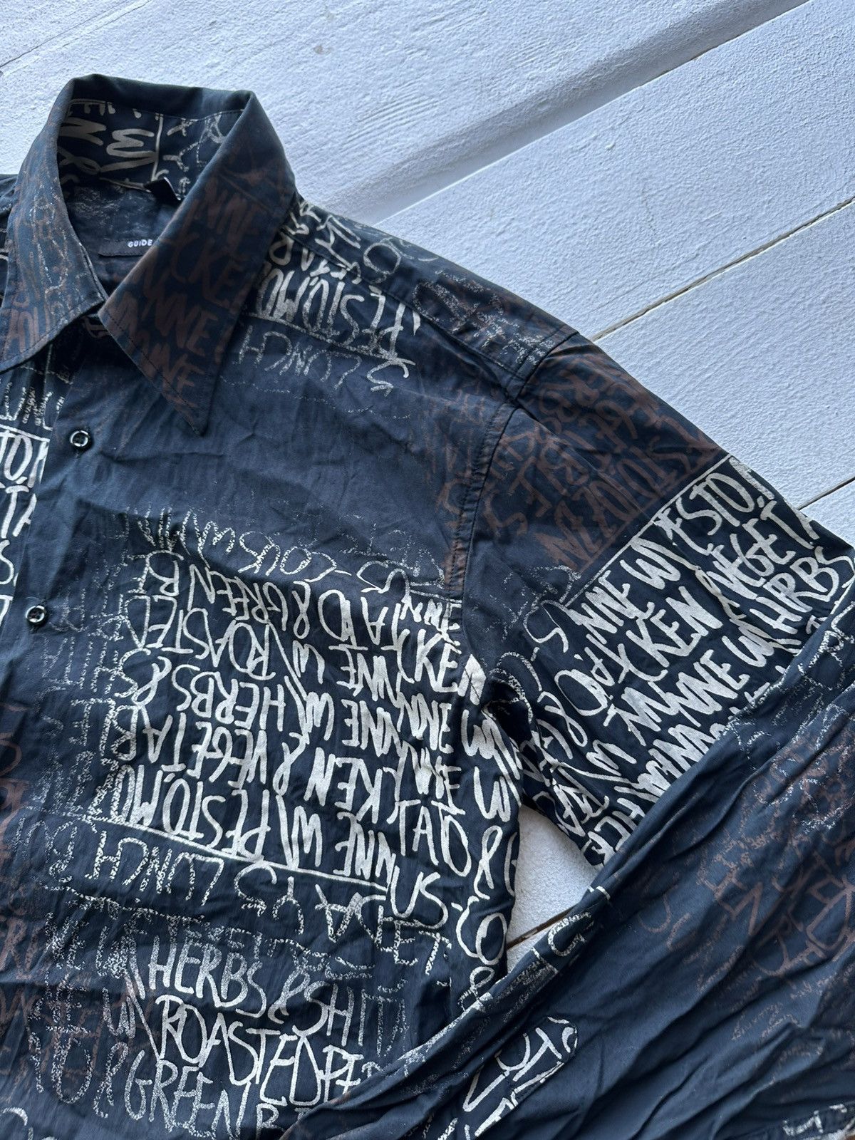 Other 🚨 GUIDE LONDON AVANT GARDE SHIRT BUTTON OVERPRINT Size US L / EU 52-54 / 3 - 5 Thumbnail