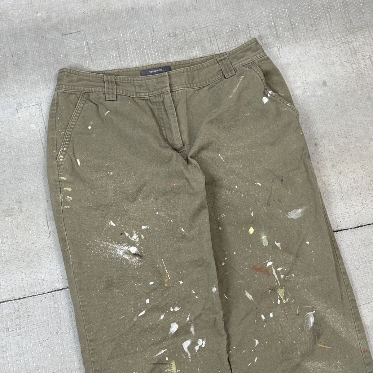 Japanese Brand VTG Y2K Liz Claiborne Paint Splatter Wide Leg Flared Pants Size US 28 / EU 44 - 2 Thumbnail