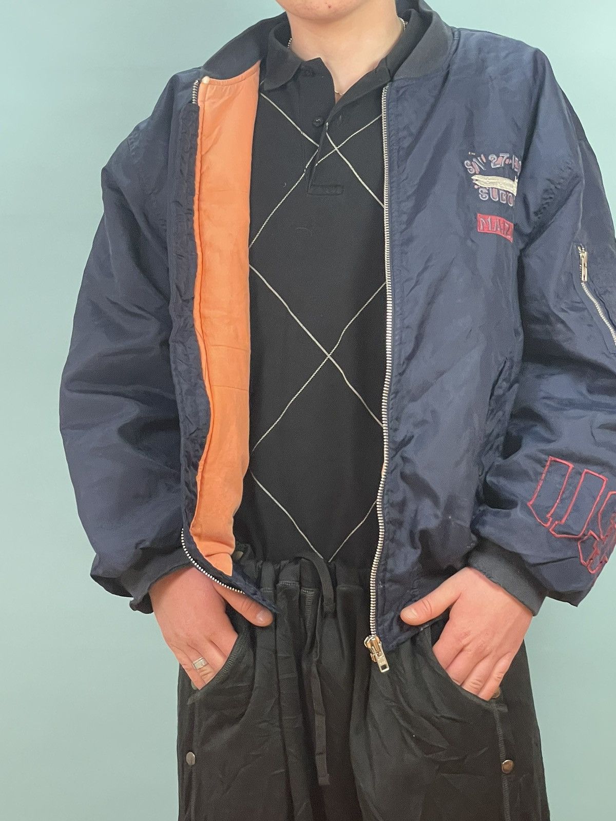 Other Submarine militairy crew bomber jacket 70:s Size US L / EU 52-54 / 3 - 2 Thumbnail