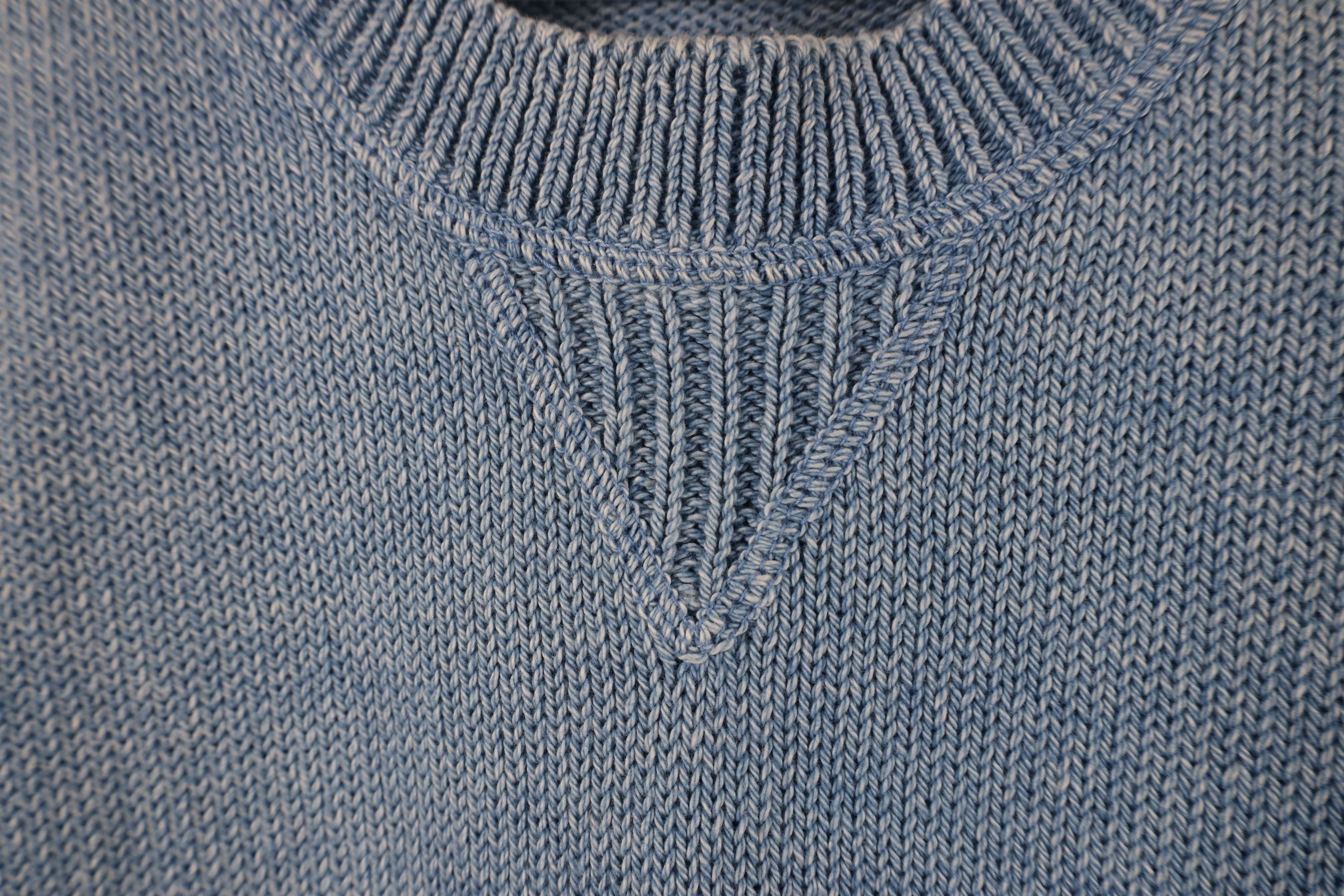 Vintage Vintage 90s Streetwear Stonewash Cotton Knit Sweater Blue Size US S / EU 44-46 / 1 - 5 Thumbnail