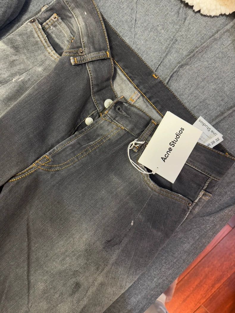 Acne Studios acne studios Black grey machete splash-ink jeans 2502-Nexta Size US 28 / EU 44 - 4 Thumbnail