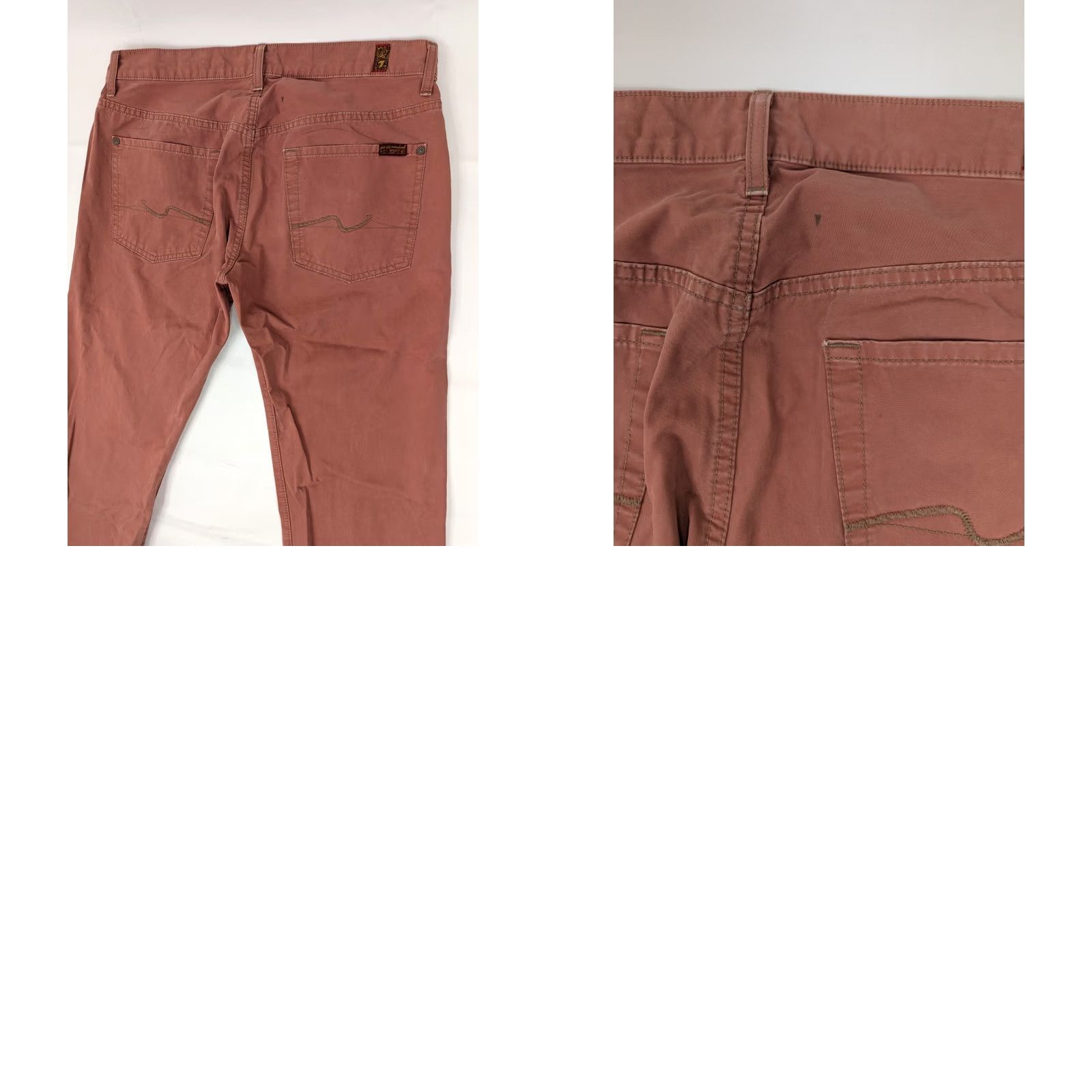 7 For All Mankind 7 For All Mankind Jeans Straight Pink 34 Men Regular Denim Cotton Polyester Spandex 5-Pocket Logo Button Zip Casual Size US 34 / EU 50 - 9 Thumbnail