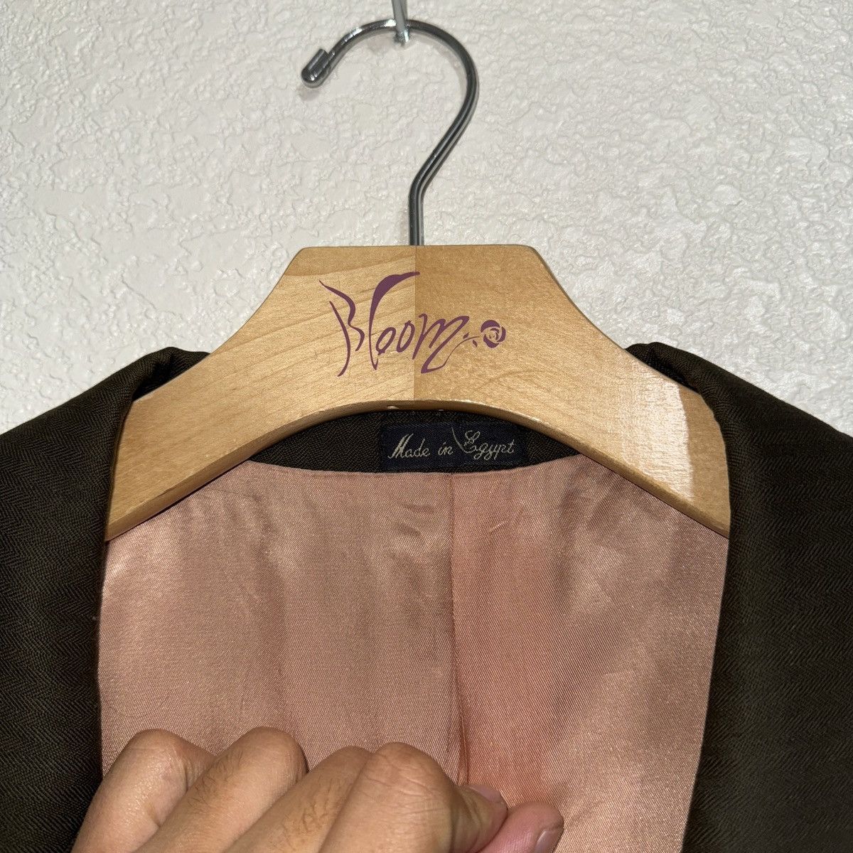 Vintage Vintage Wool J. Riggings Olive Blazer Jacket Pink Lining Size 44R - 2 Thumbnail