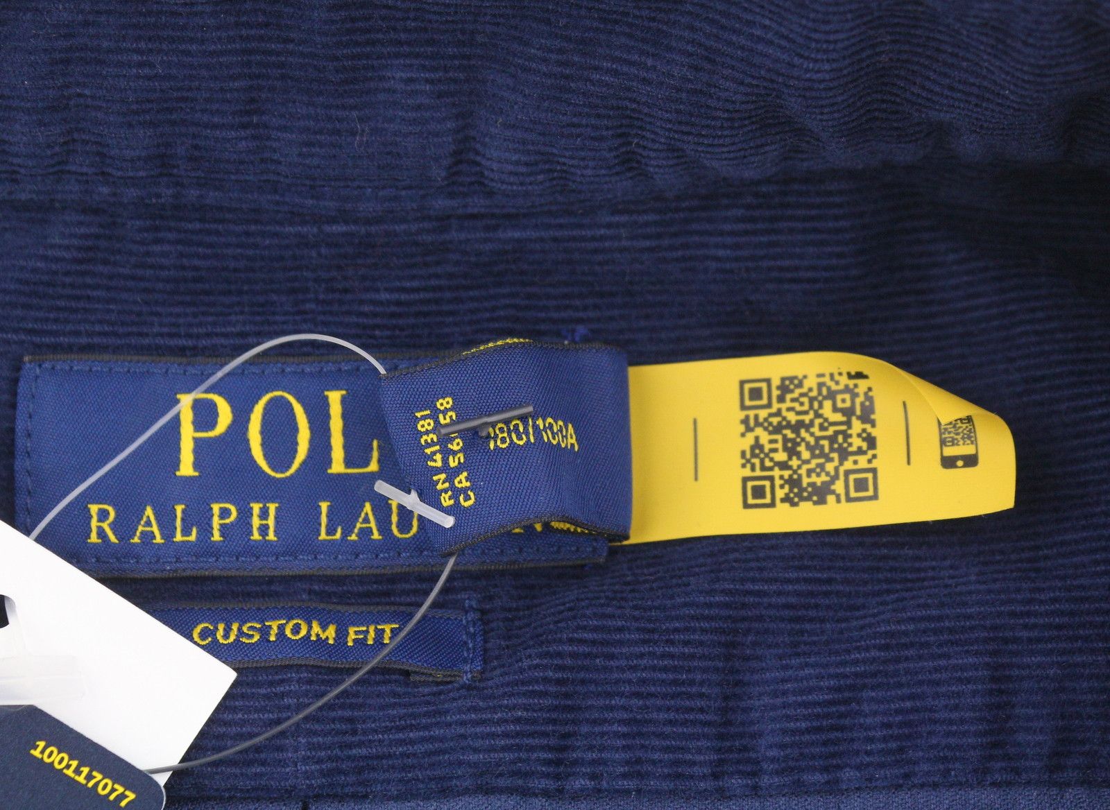 Ralph Lauren L Blue Corduroy Fit Button Down Neck Logo 86989 Size US L / EU 52-54 / 3 - 7 Thumbnail