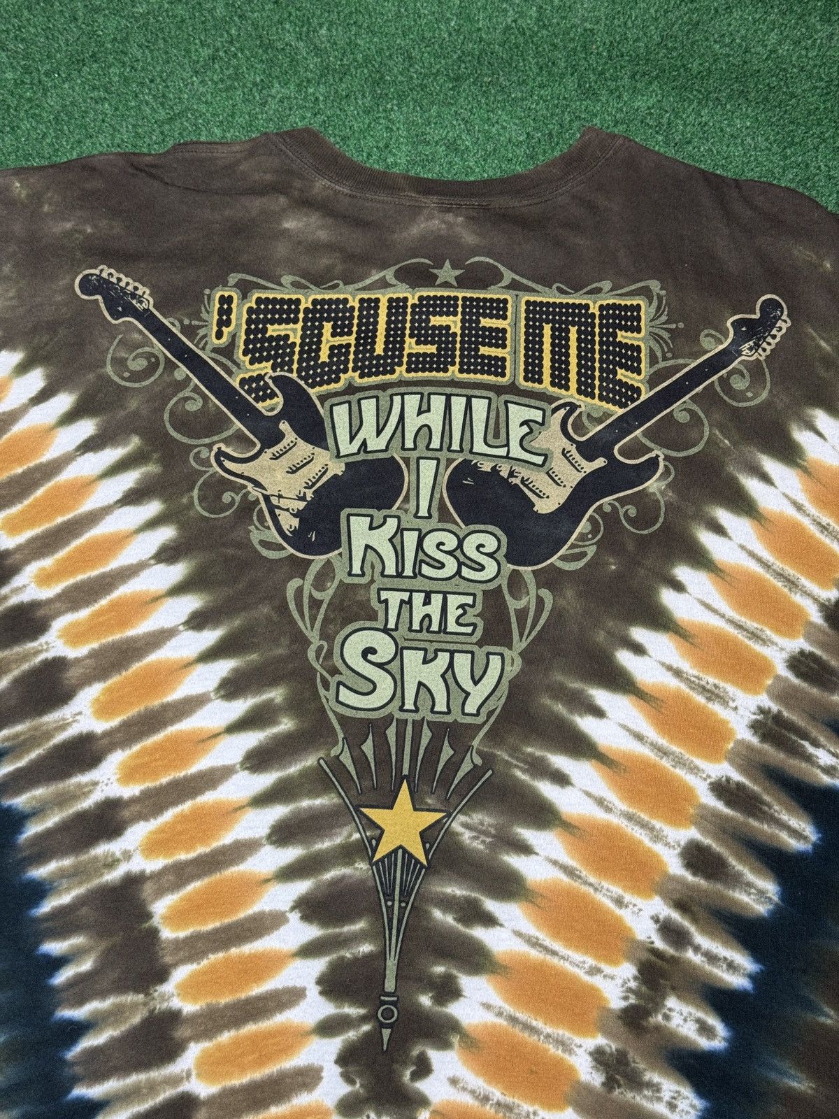 Band Tees Y2K Jimi Hendrix Liquid Blue Kiss The Sky Tie Dye T Shirt Size US XL / EU 56 / 4 - 4 Thumbnail