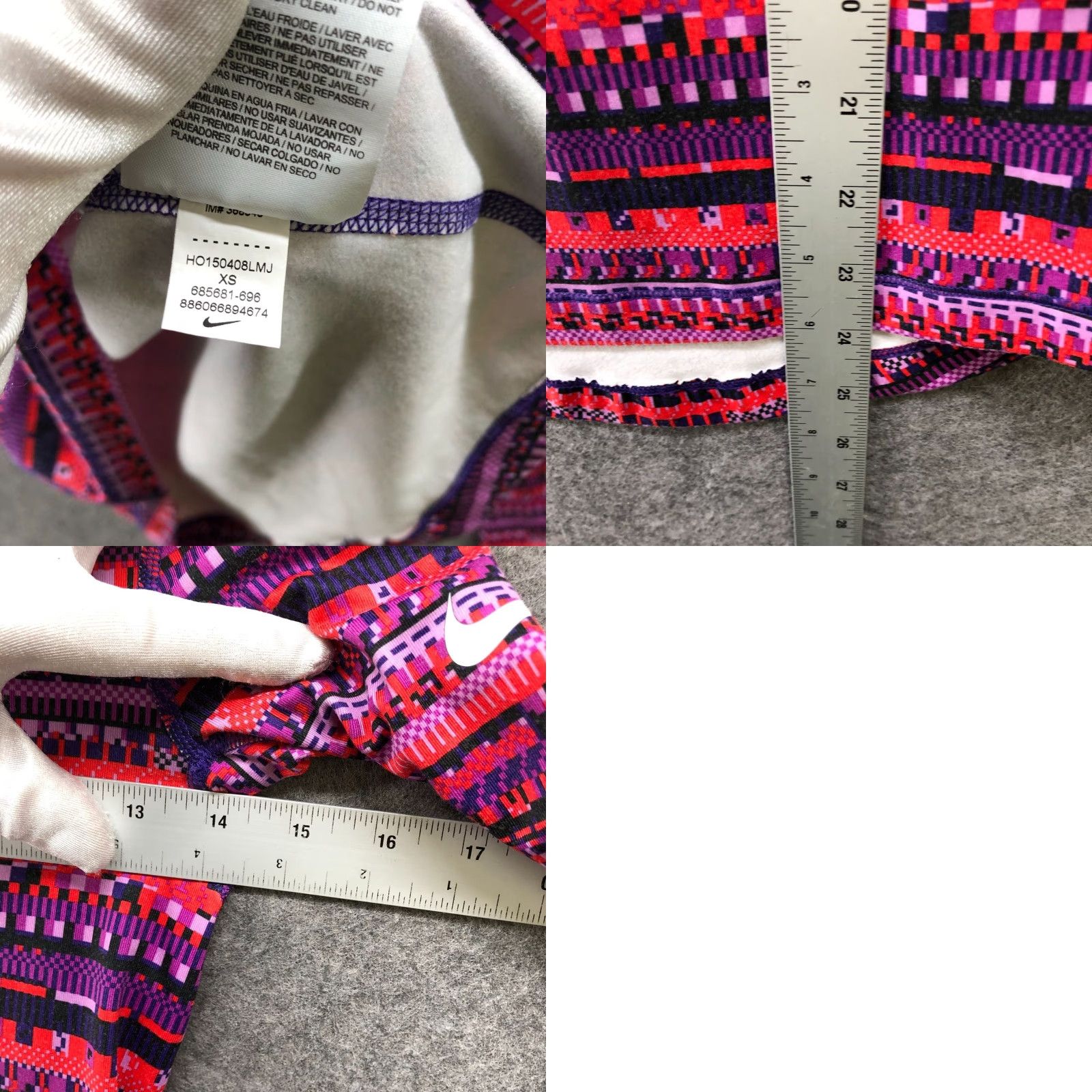 Nike Nike Shirt Womens XS Pink Pro Hyperwarm Long Sleeve Half Zip Pullover Geometric Shirt Size XS / US 0-2 / IT 36-38 - 8 Thumbnail