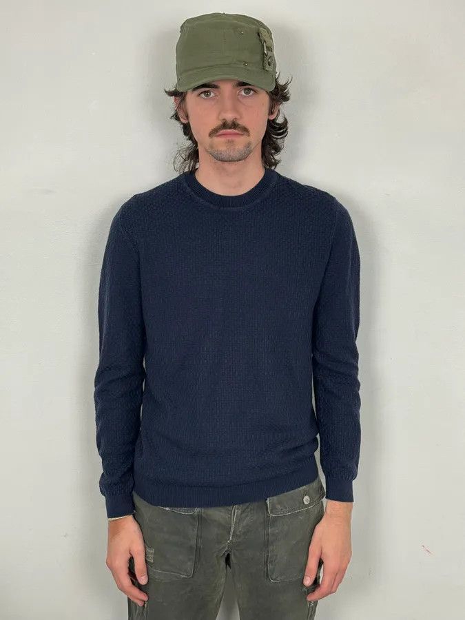 Emporio Armani AW2021 Emporio Armani Navy Textured Wool Sweater Size US S / EU 44-46 / 1 - 2 Thumbnail