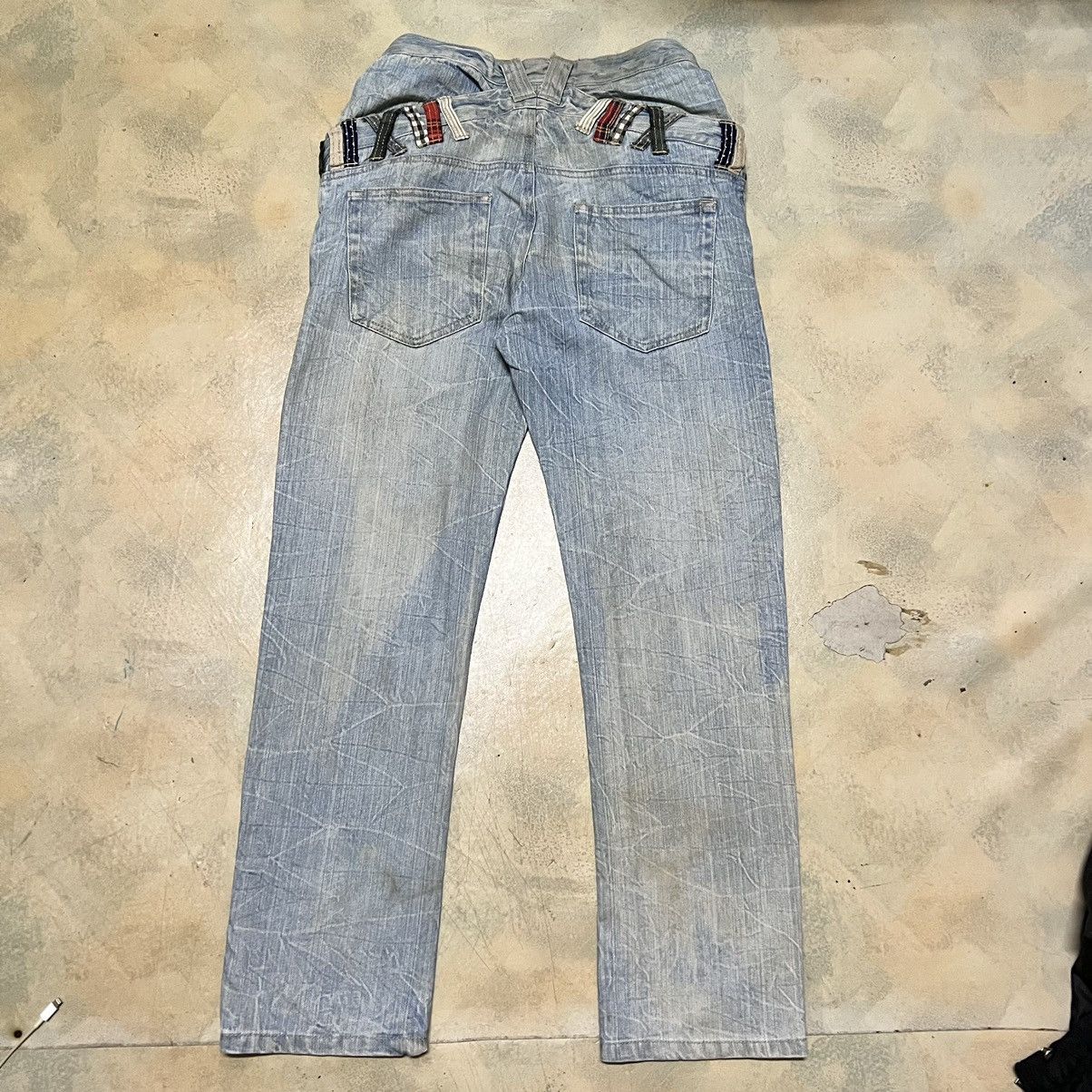 Japanese Brand Japanese Brand Double Waist Distressed Denim Jeans Size US 29 - 2 Thumbnail