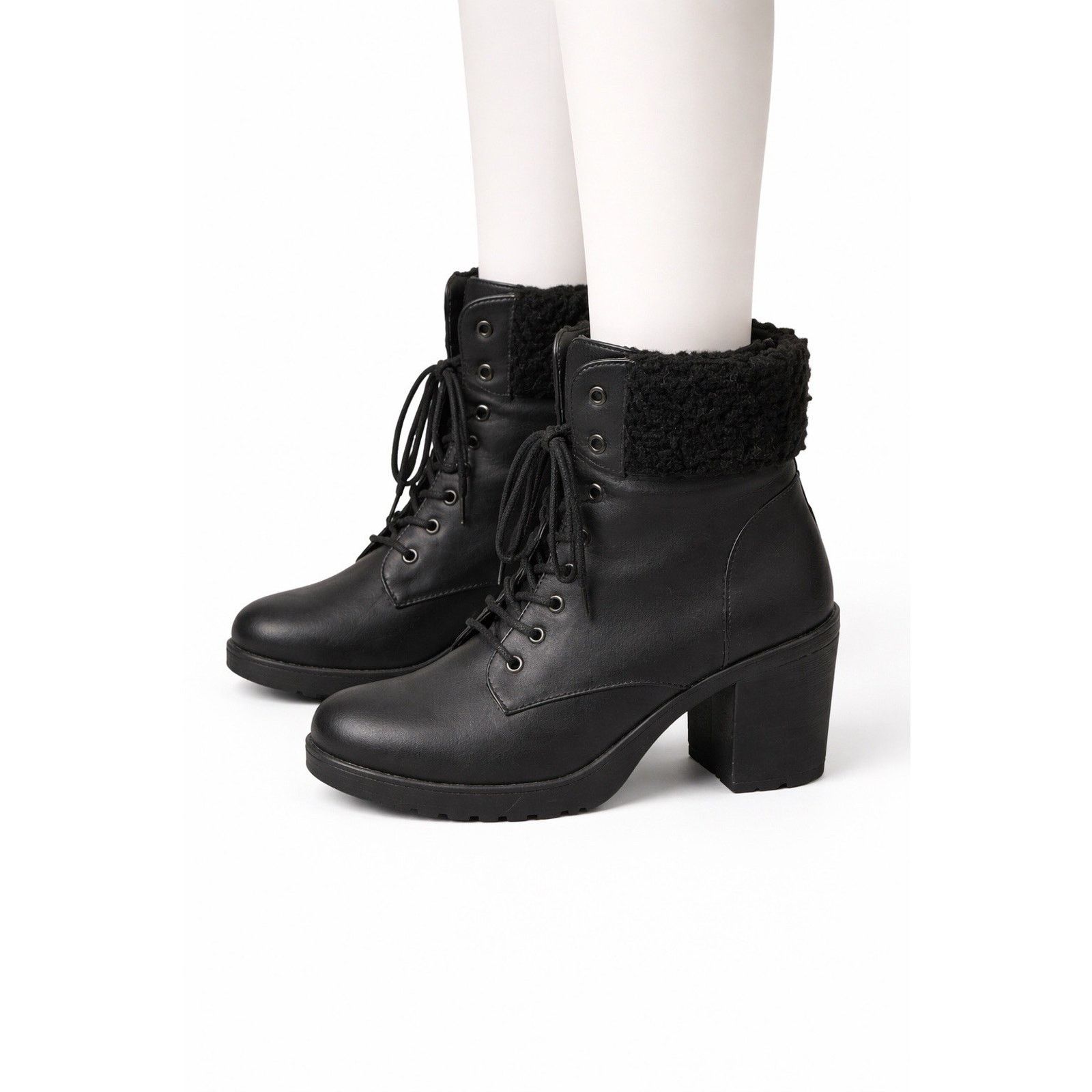 The Unbranded Brand Rouge Helium Women’s Black Lace-Up Ankle Boots Heels Size US 8.5 / IT 38.5 - 3 Thumbnail