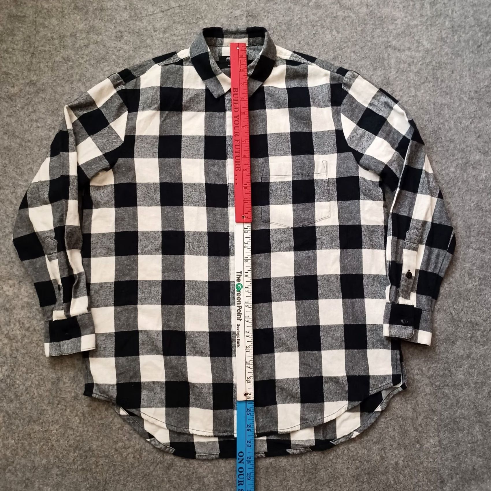 Madewell Madewell Shirt XS Black Ivory Check Oversized Button Up Long Sleeve Top Womens Size XS / US 0-2 / IT 36-38 - 7 Thumbnail