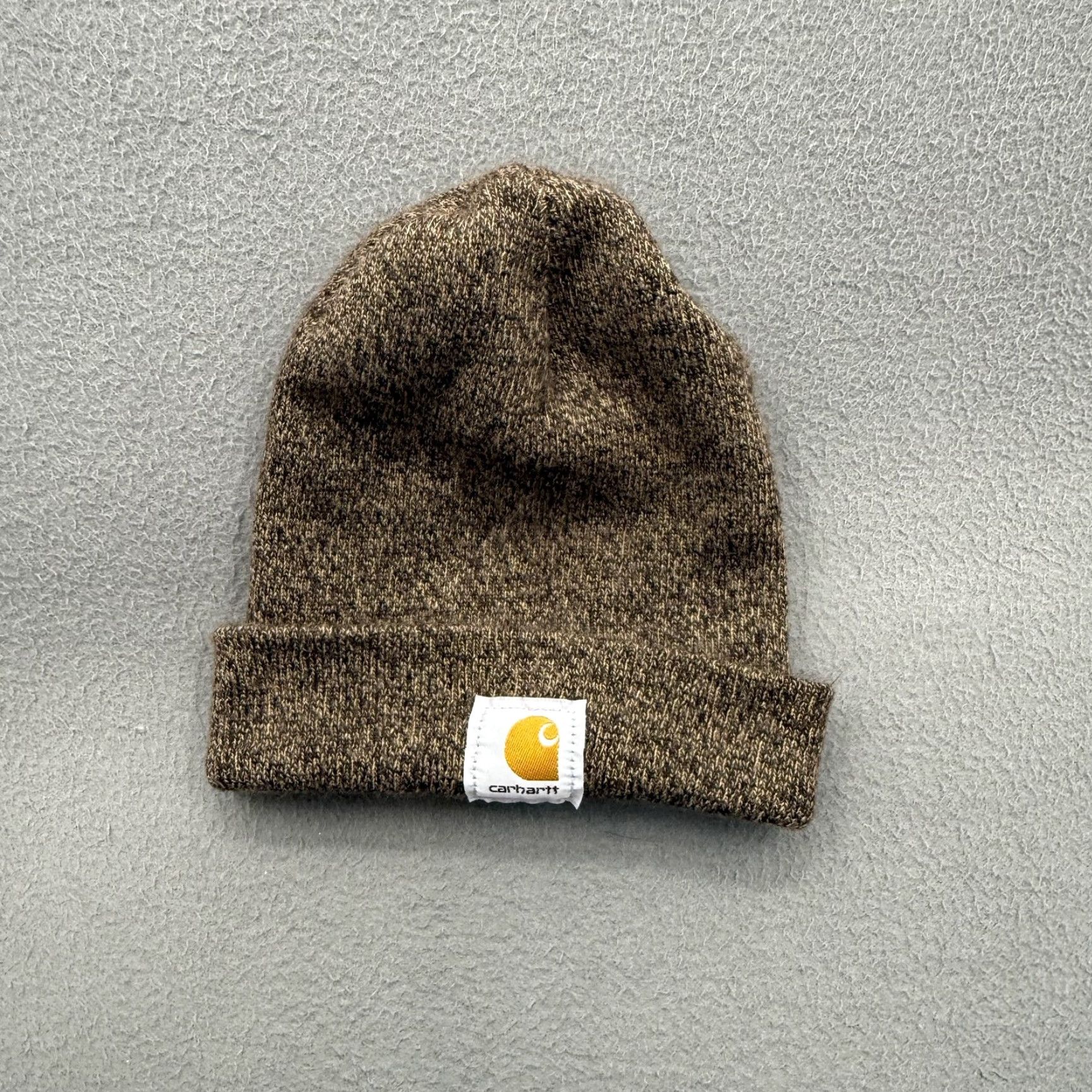 Carhartt Carhartt Hat Beanie Mens One Size Brown Cuffed Knit Acrylic USA Winter Workwear Size ONE SIZE - 2 Thumbnail