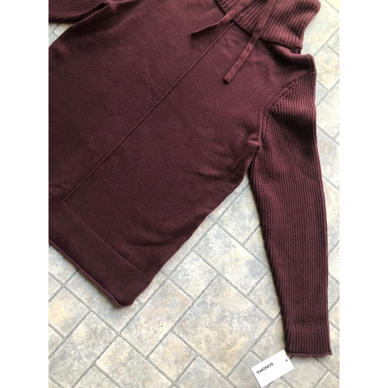 Vintage NWT Sonoma Cowl Neck Knit Sweatshirt Purple Medium Women Slit Long Sleeve Pullover Sweater Size M / US 6-8 / IT 42-44 - 5 Thumbnail