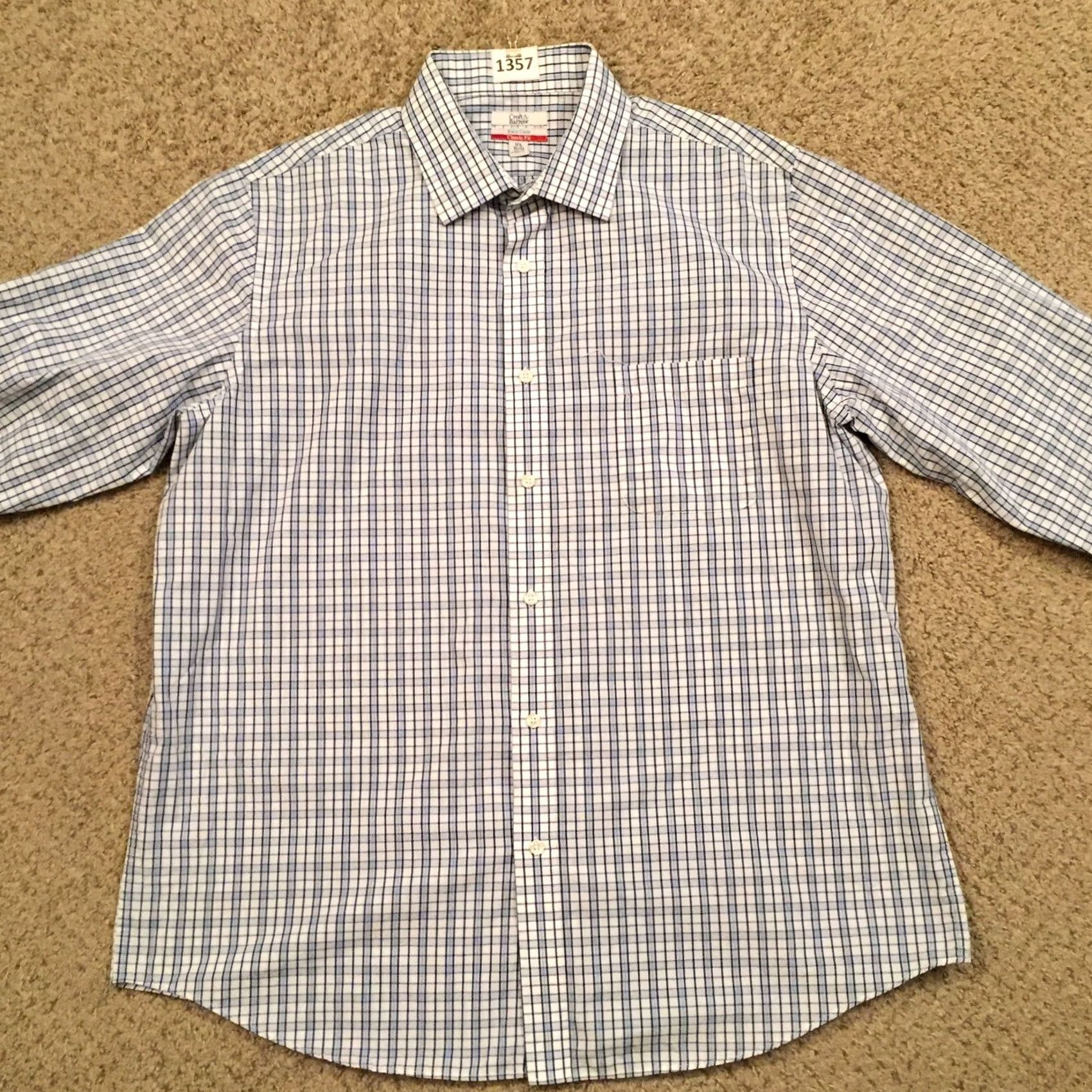 Croft & Barrow Croft & Barrow Shirt Mens 17.5 Classic Fit Blue Plaid Long Sleeve Button Up Size US XXL / EU 58 / 5 - 5 Thumbnail
