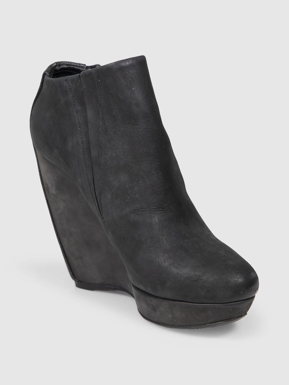 Balenciaga Black Nubuck Wedge Boots Size US 9 / IT 39 - 1 Thumbnail