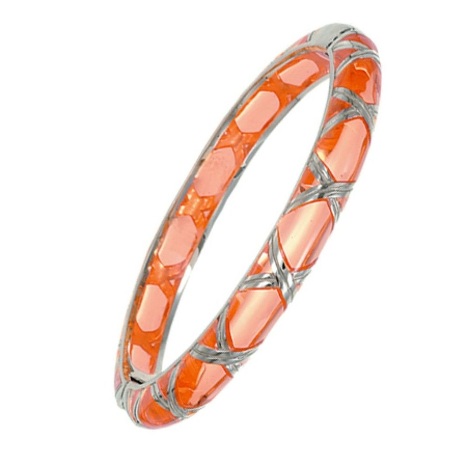 Designer Angelique de Paris Bamboo Sterling Silver Bangle Bracelet Size ONE SIZE - 1 Thumbnail