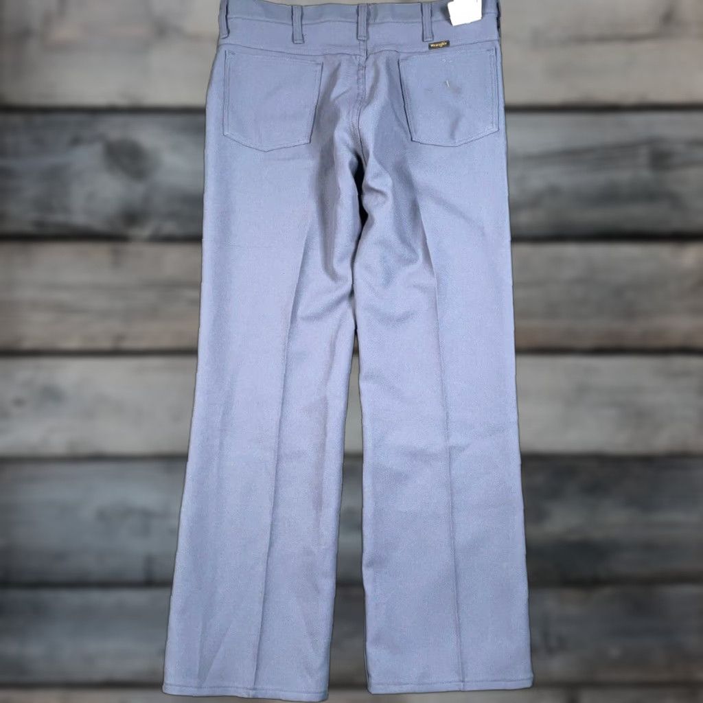 Wrangler VINTAGE Wrangler Pants Regular Fit 36 x 30 Gray Polyester USA Mens 80s Retro Chino Flat Front Zip Fly Pockets Straight Inseam 30" Size US 34 / EU 50 - 1 Thumbnail