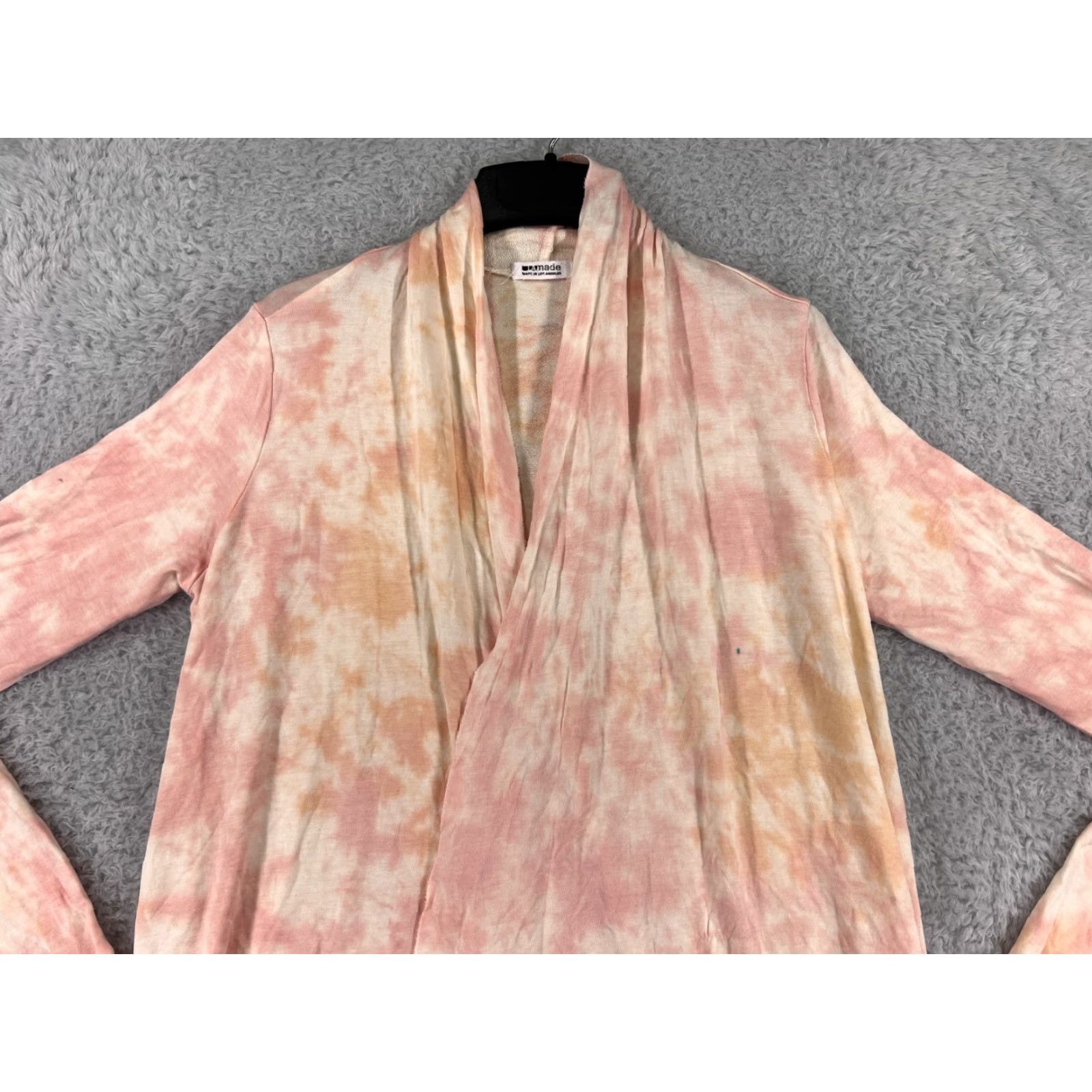 Vintage LA Made Sweater Cardigan Womens Small Orange Long Sleeve V-Neck Lightweight Ruffle Jersey Modal Size S / US 4 / IT 40 - 5 Thumbnail