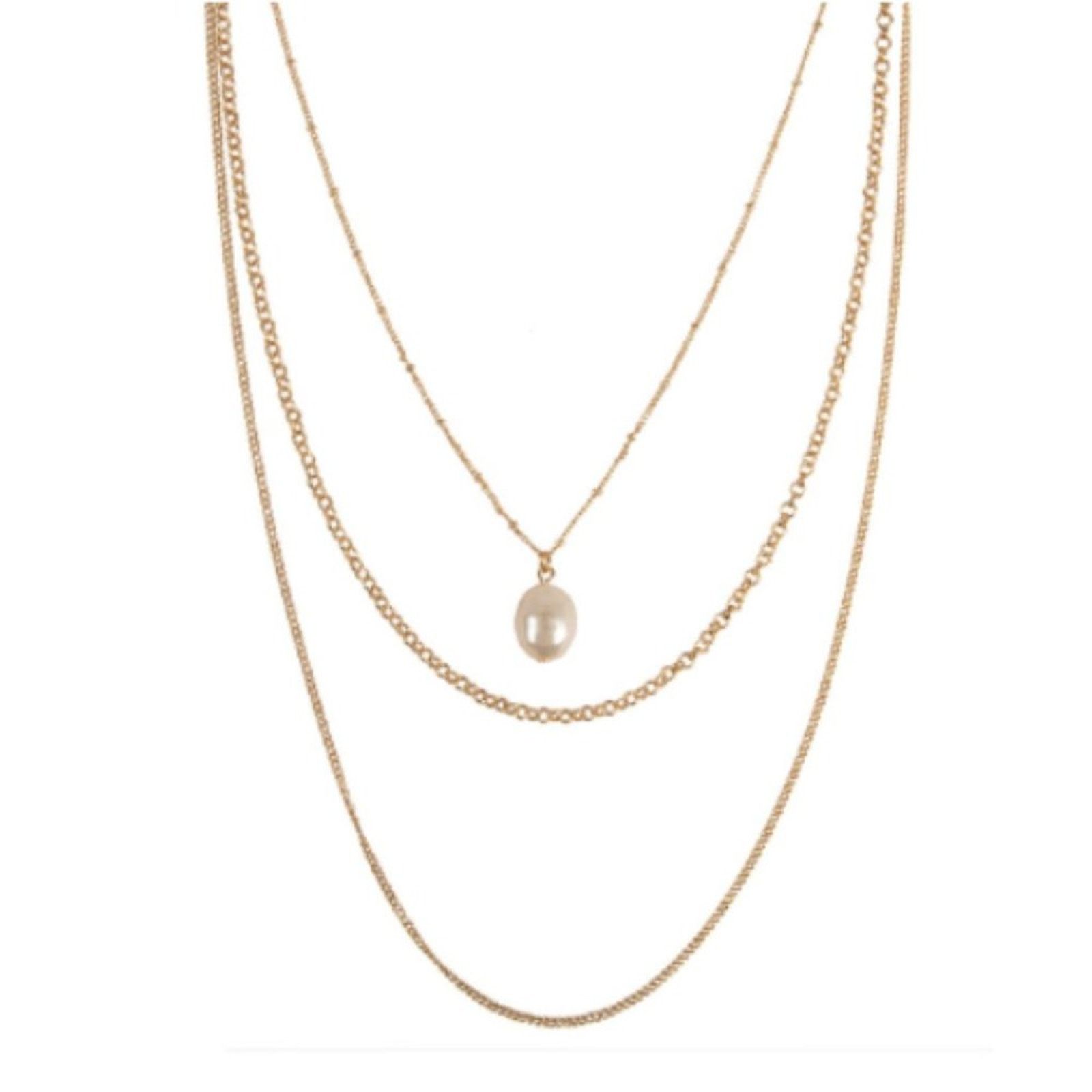 NEW NORDSTROM Gold Pearl Layering Choker Necklace Jewelry