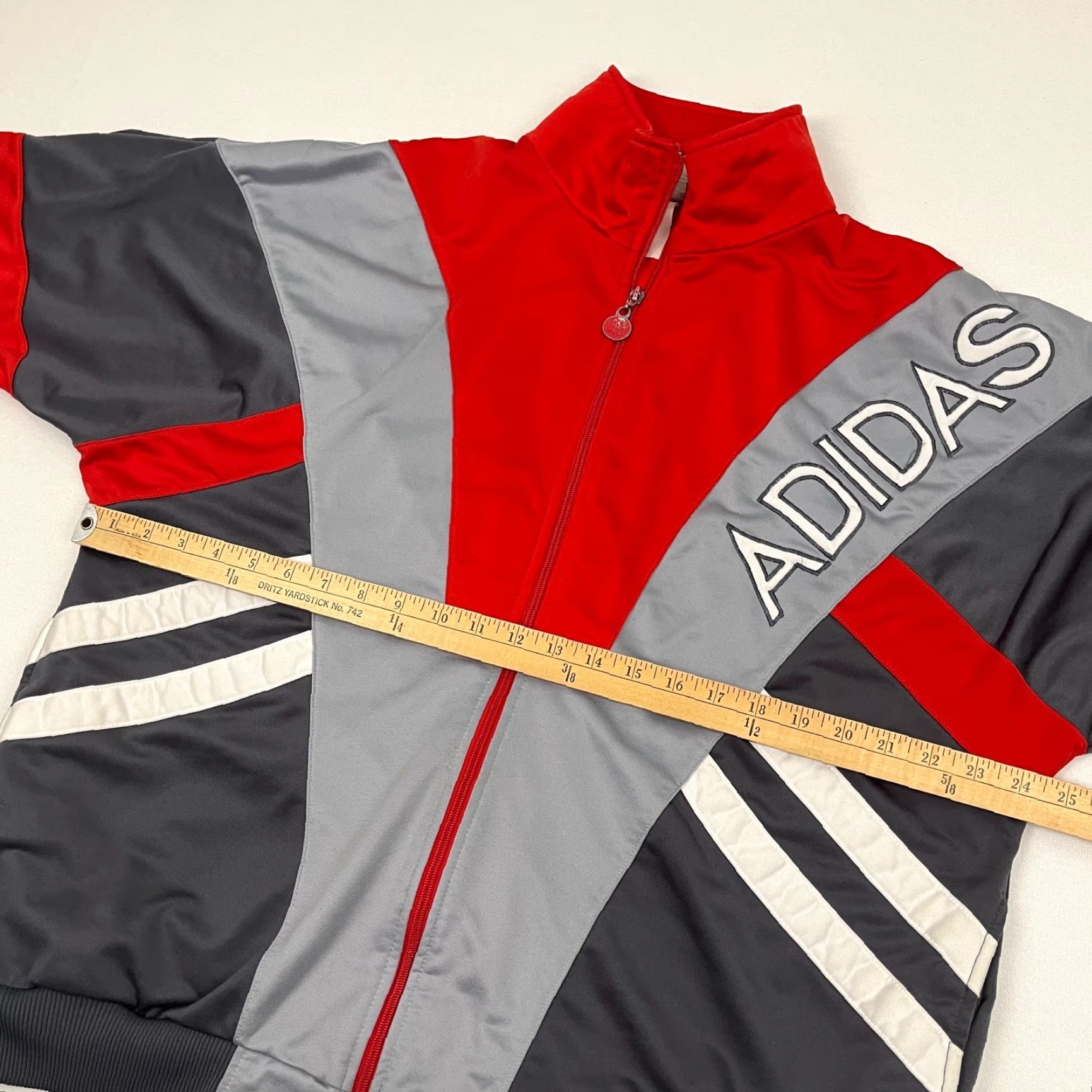 Adidas VINTAGE Adidas Jacket Mens XL 90s Gray Red Active Track Retro Hip Hop Streetwear Y2K Sports Size US XL / EU 56 / 4 - 6 Thumbnail