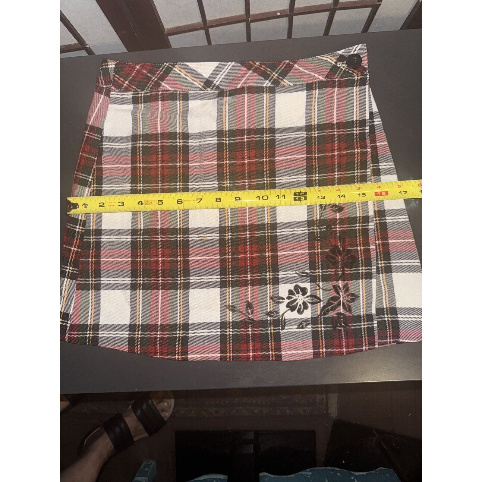 Other Urban Vibe Plaid Mini Skirt Womens MISSING SIZE Wrap Floral Size 27" / US 4 / IT 40 - 9 Thumbnail