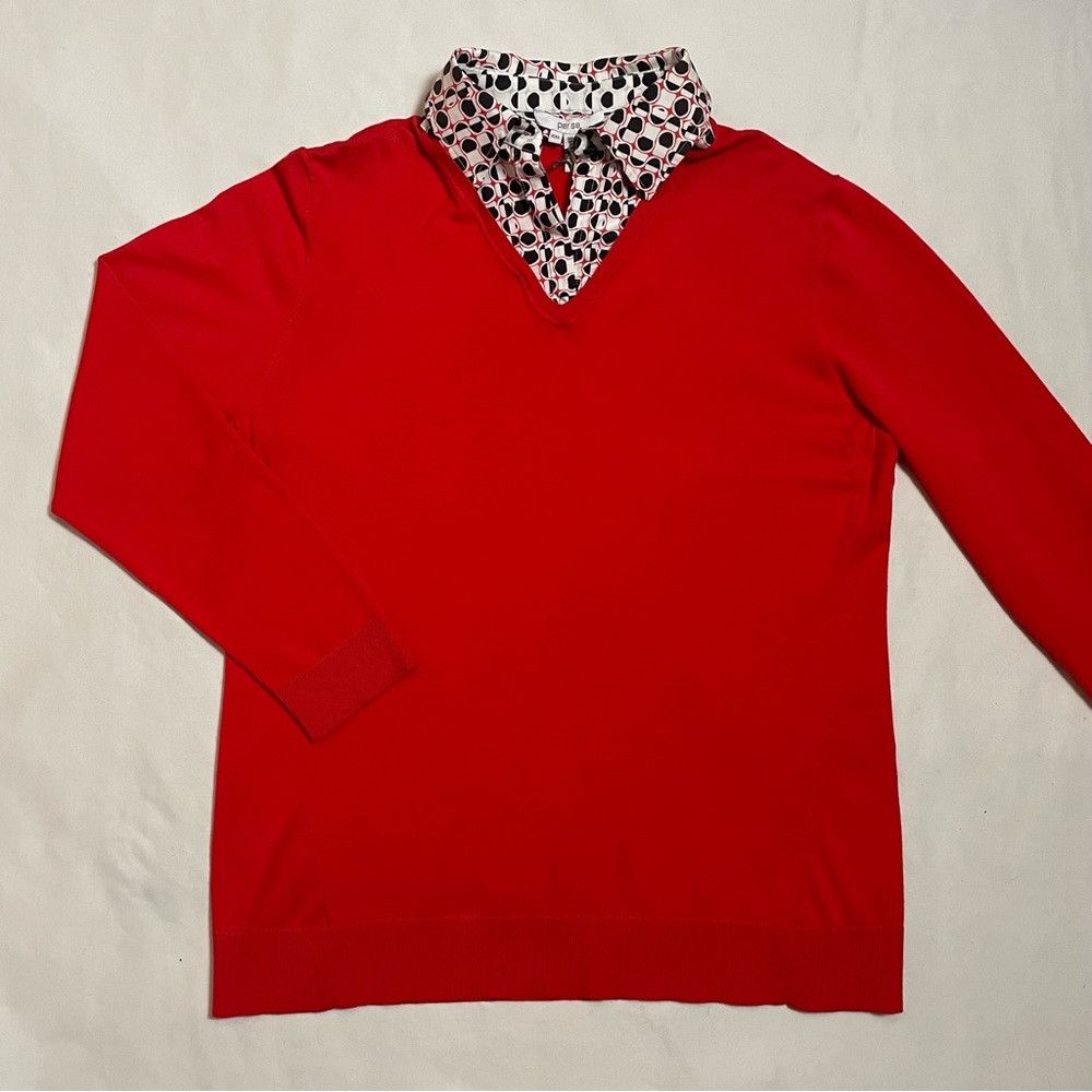 James Perse NWT New $365 Per Se Red Sweater with Removable Collar Size Size XXL / US 16-18 / IT 52-54 - 1 Thumbnail