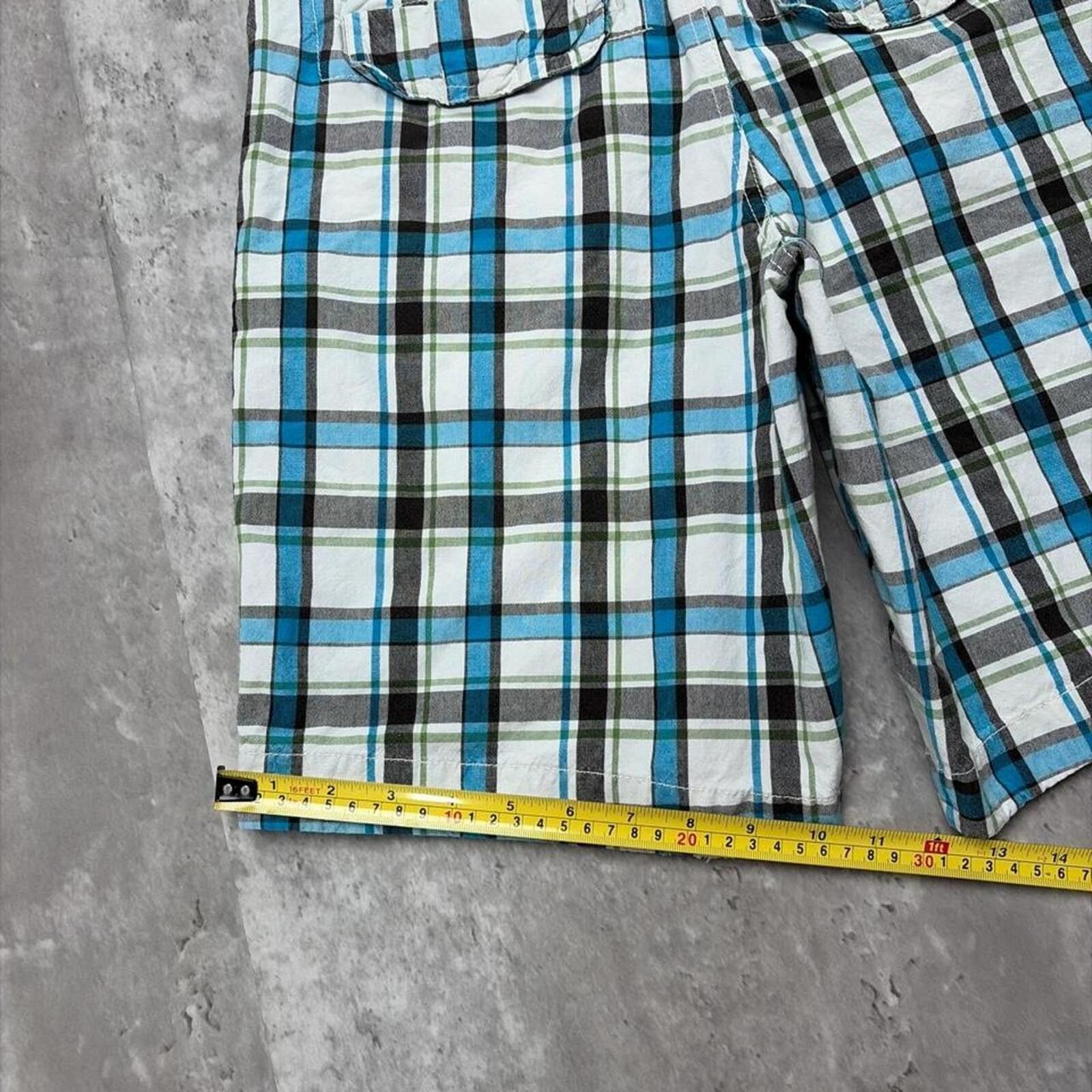 Aeropostale Y2K Blue Aeropostale Surf Grunge Baggy Plaid Skater Shorts Size US 29 - 8 Thumbnail