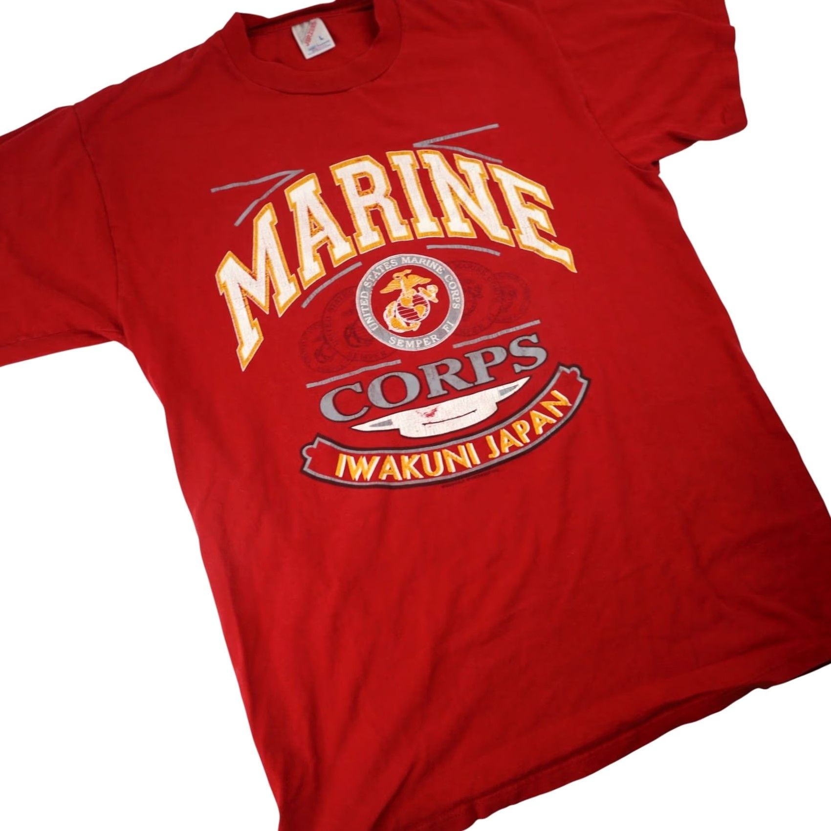 Vintage VINTAGE United States Marine Corps Iwakuni Japan Graphic T Shirt Men Large Red Size US L / EU 52-54 / 3 - 3 Thumbnail