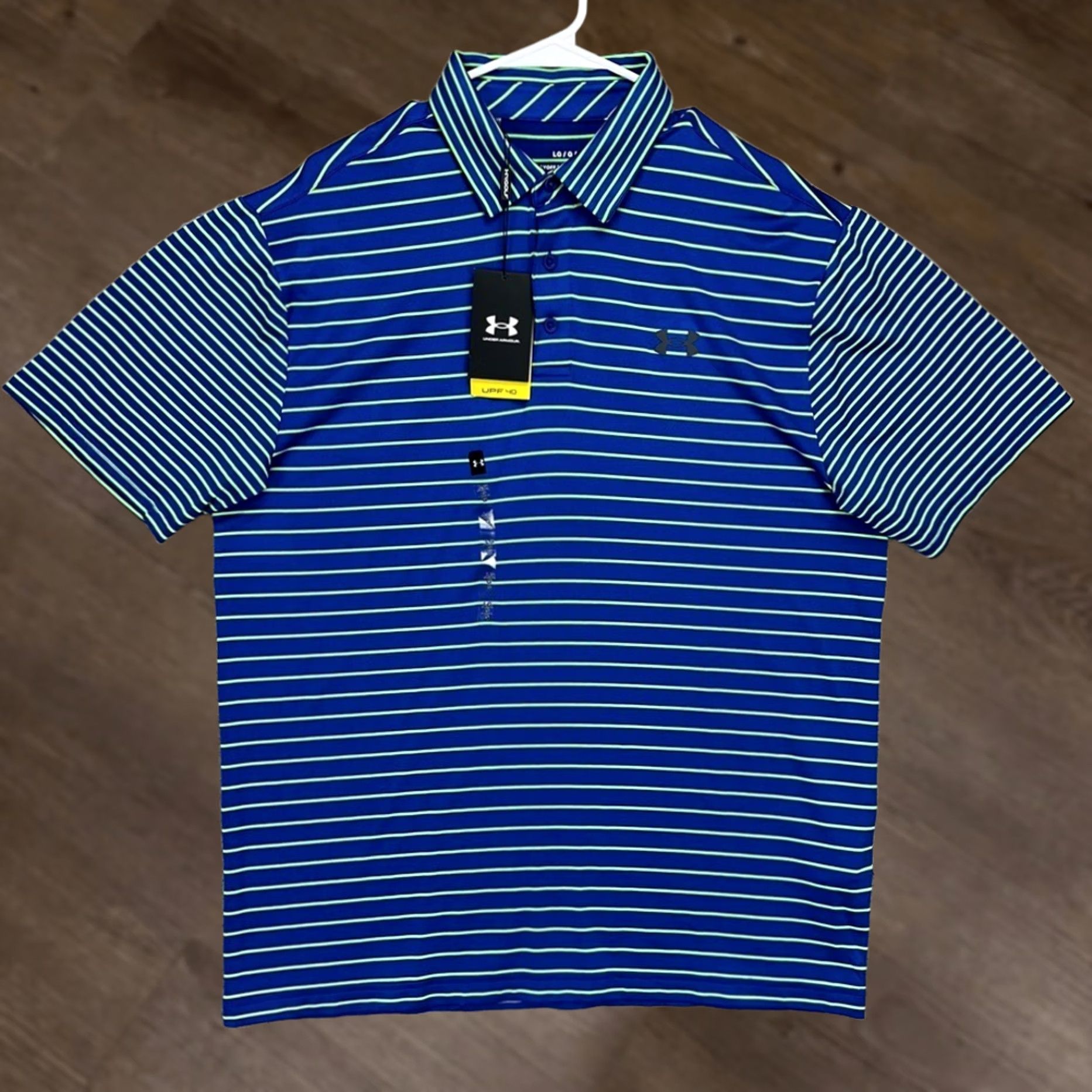 Under Armour Under Armour The Play Off Polo Shirt Mens Large Blue Green Pinstripe Rugby NEW Polo Shirt Mens Large Blue Green Pinstripe Rugby NEW Size US L / EU 52-54 / 3 - 1 Thumbnail