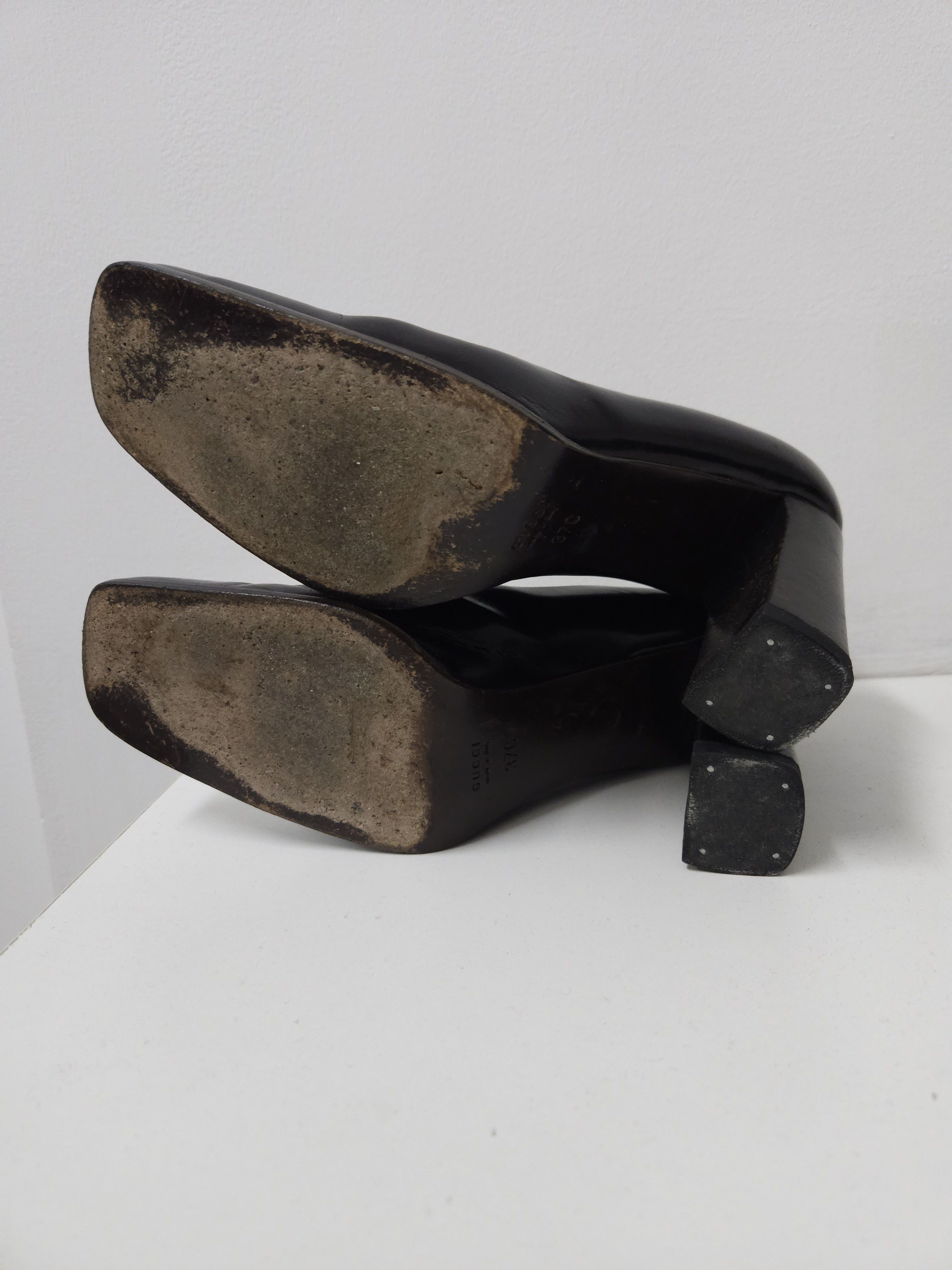 Gucci Archive Gucci square toe block heel pumps mules Size US 7 / IT 37 - 11 Thumbnail