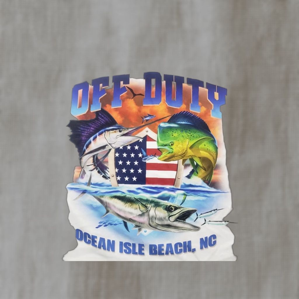 Vintage Ocean Isle Beach North Carolina NC Tee T-Shirt Long Sleeve Adult Men's L White Graphic Tee Beach Shirt Mens L Size US L / EU 52-54 / 3 - 1 Thumbnail