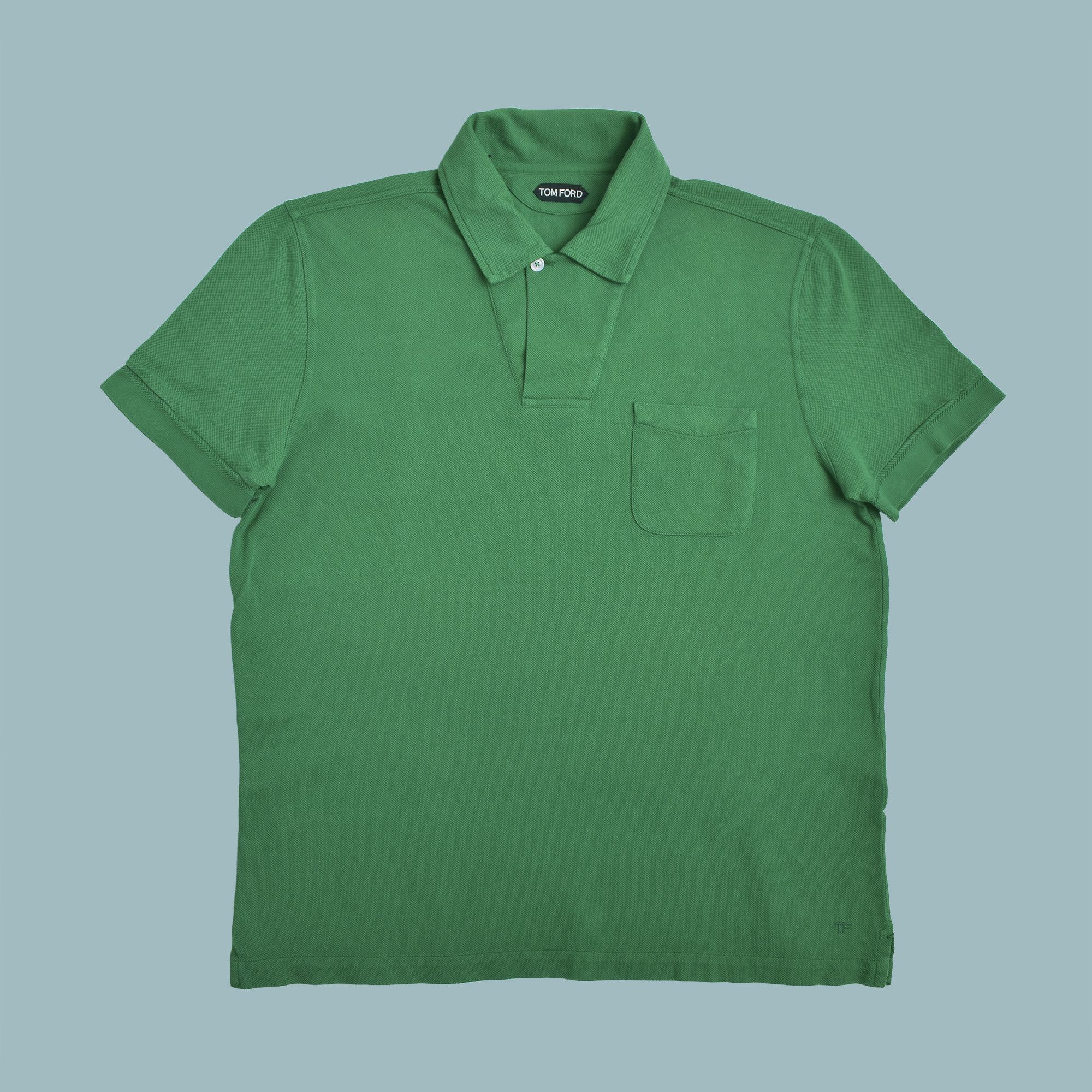 image of Tom Ford Mens Green Cotton Polo Great Condition Xl