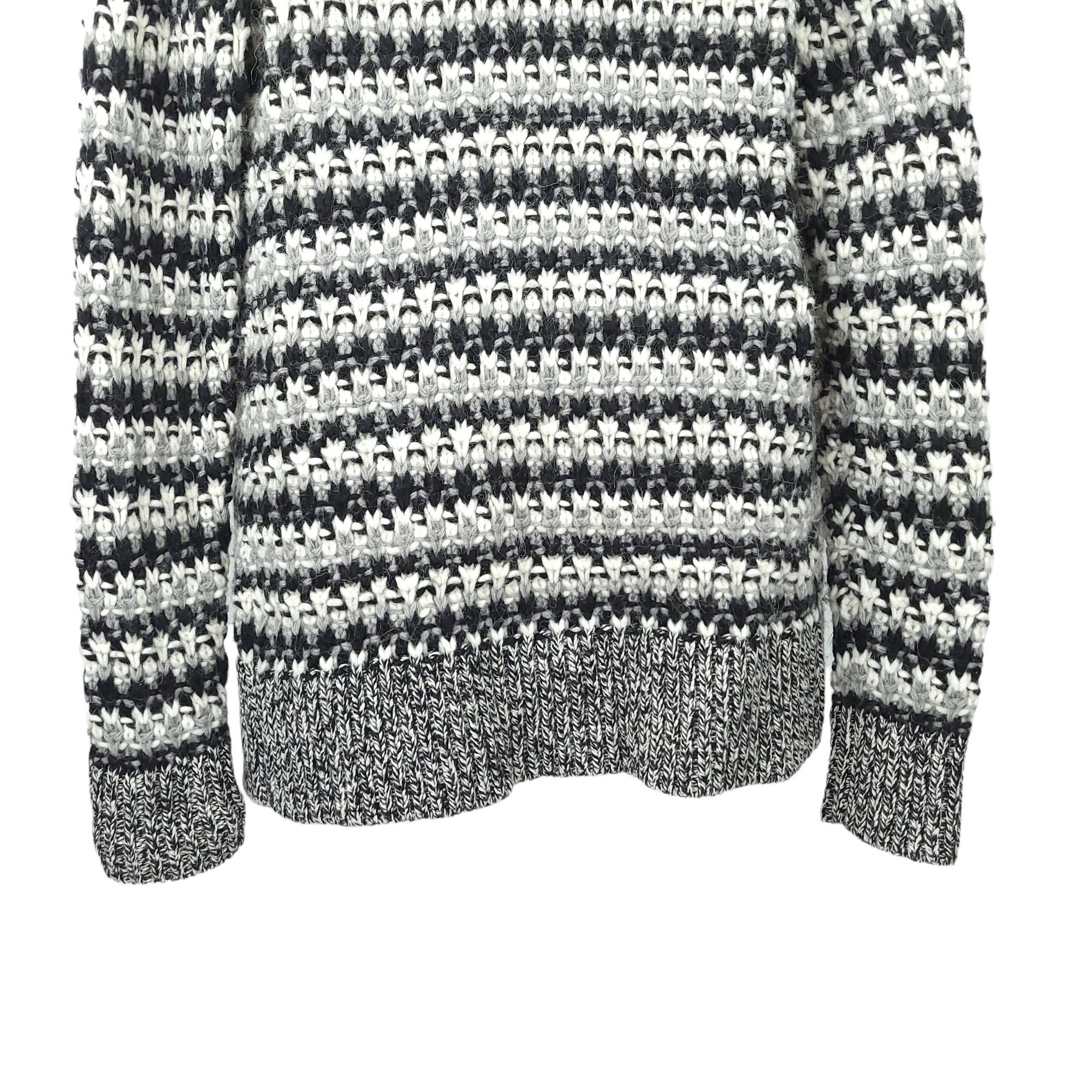 Loft Ann Taylor LOFT Cardigan Sweater M Black White Marled Knit Size M / US 6-8 / IT 42-44 - 8 Thumbnail