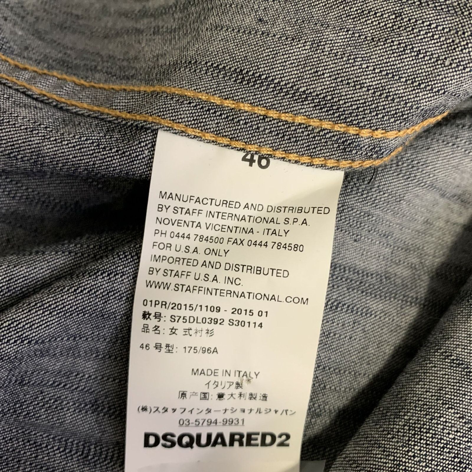 Dsquared2 DSQUARED2 XS Indigo Embroidery Denim Button Up Long Sleeve Size US S / EU 44-46 / 1 - 6 Thumbnail