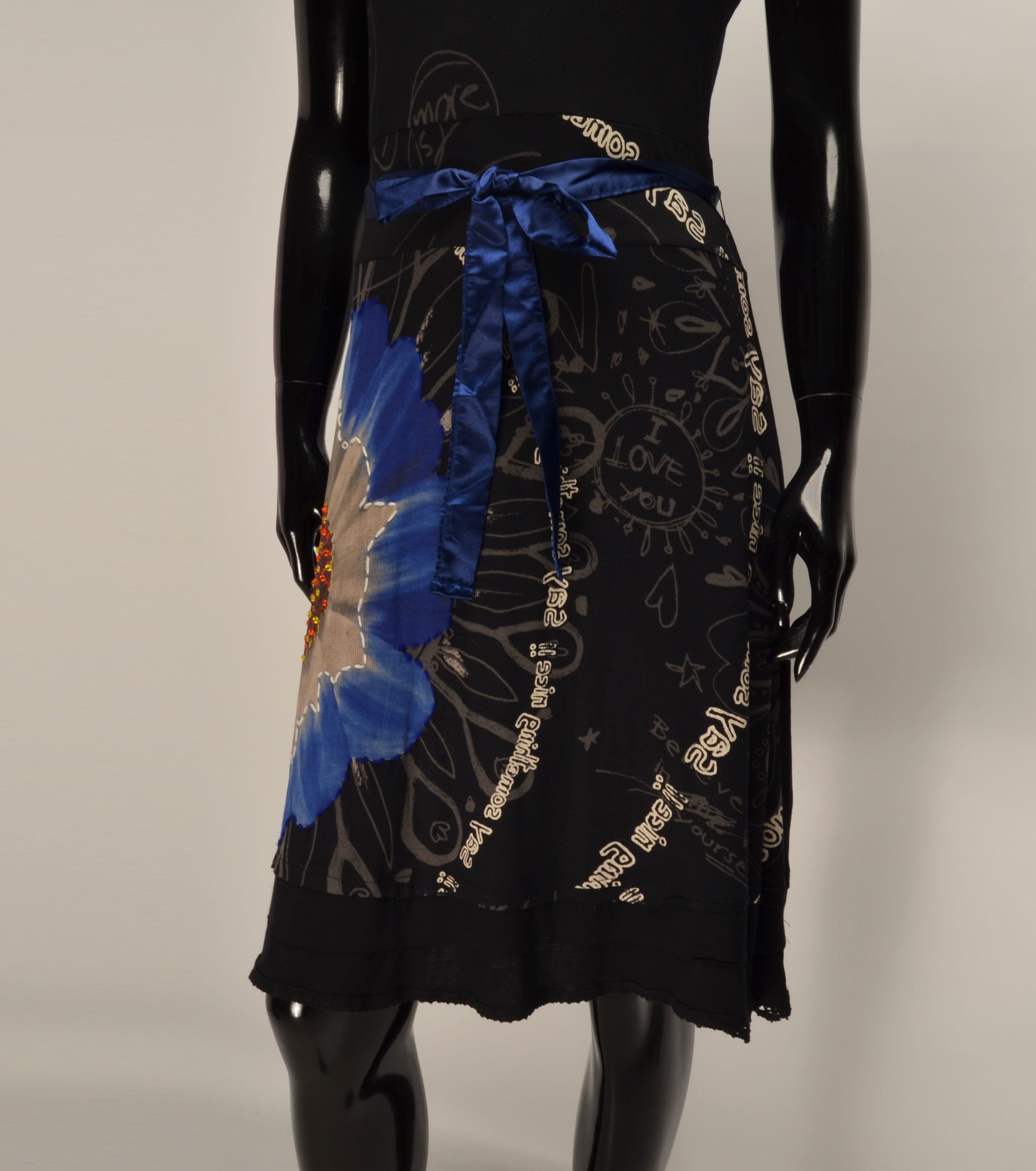 Designer × Desigual × Vintage Desigual Y2K Boho Short Sleeve Beaded Belted Dress Size L / US 10 / IT 46 - 3 Thumbnail