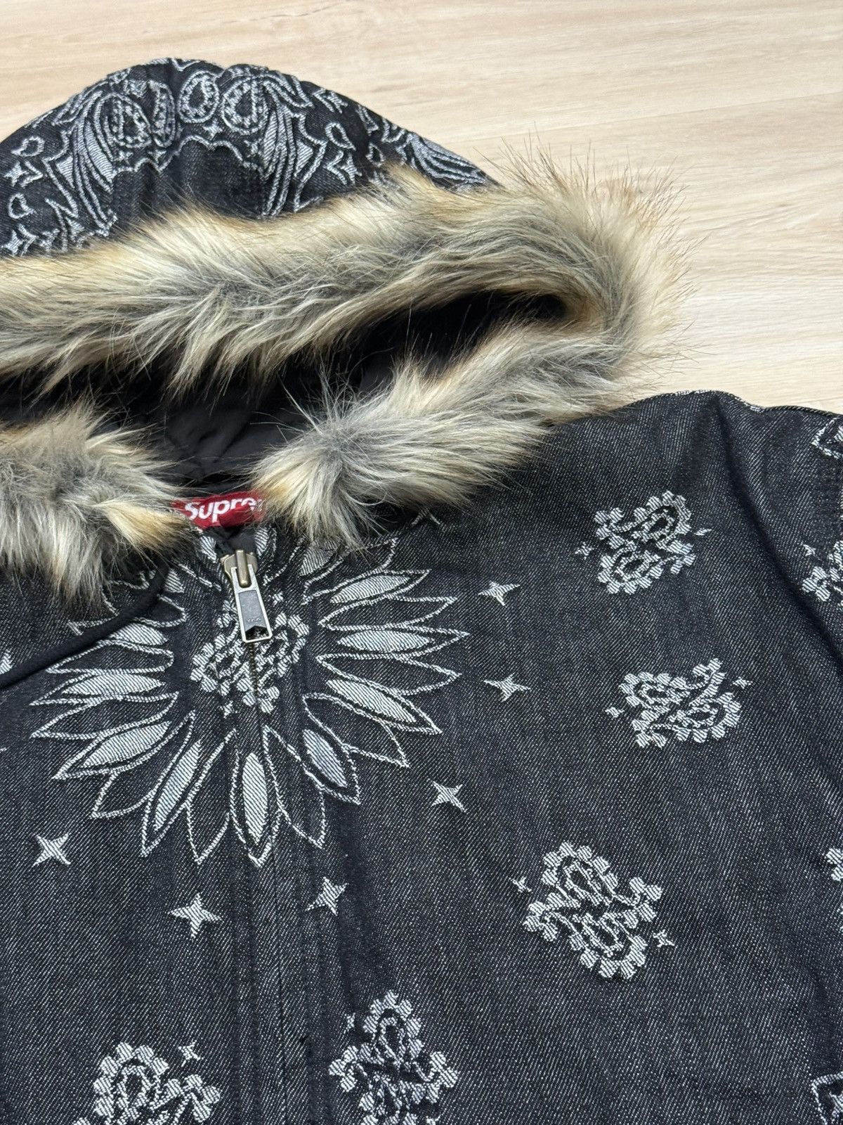 Supreme Supreme Bandana Jacquard Denim Hooded Work Jacket Size US XL / EU 56 / 4 - 5 Thumbnail